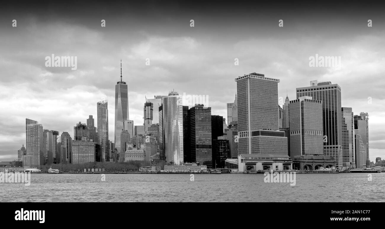 Lo splendido skyline Di Lower Manhattan Island, New York City, Stati Uniti d'America 2018. Foto Stock