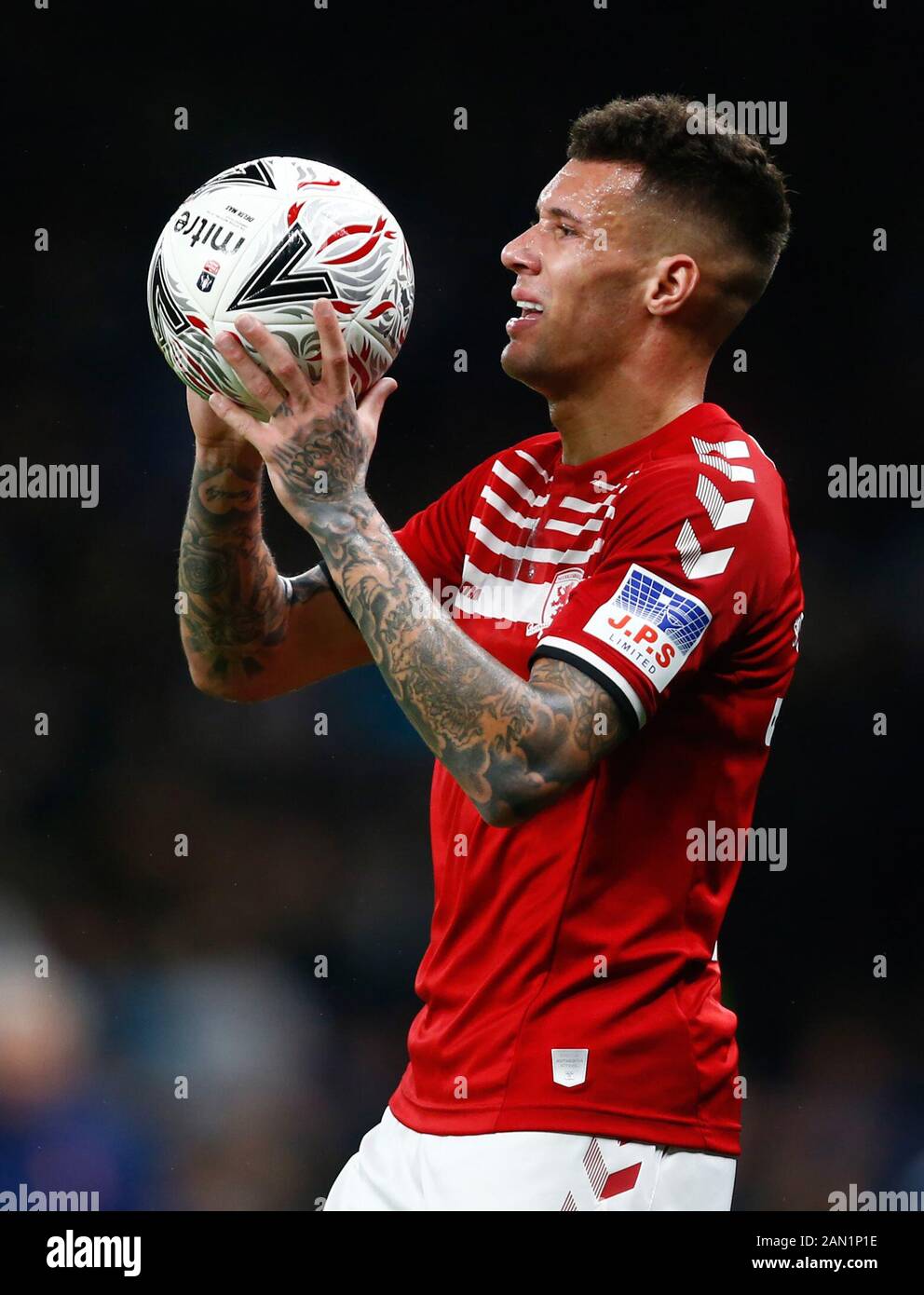 Londra, INGHILTERRA - JANUARY14: Marvin Johnson di Middlesbrough durante la fa Cup Emirates Terzo turno rispondere partita tra Tottenham Hotspur e Middlesborough il 14 gennaio 2020 al Tottenham Hotspur Stadium, Londra, Inghilterra. Foto Stock