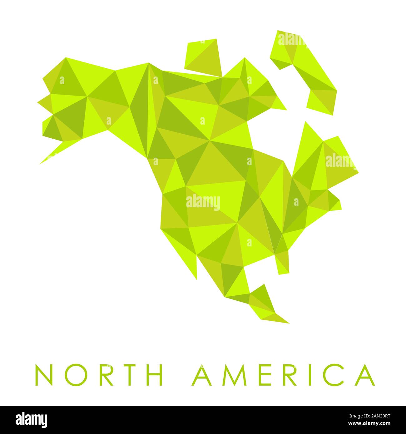 Nord America bassa poli mappa vettore - stile geometrico illustrazione. Illustrazione Vettoriale
