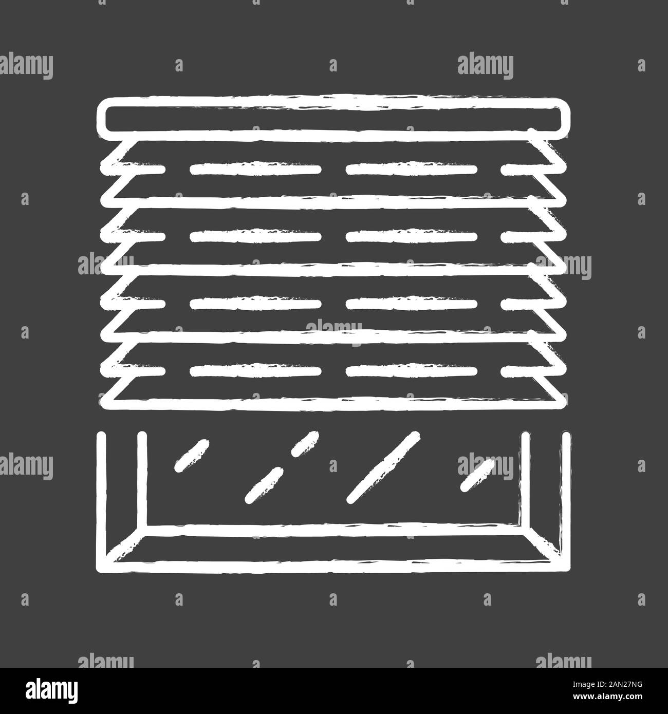 Veneziane gesso icona. Casa e ufficio finestra jalousie. Cucina, persiane soggiorno. Design degli interni. Trattamenti finestra di oscuramento. Isolat Illustrazione Vettoriale