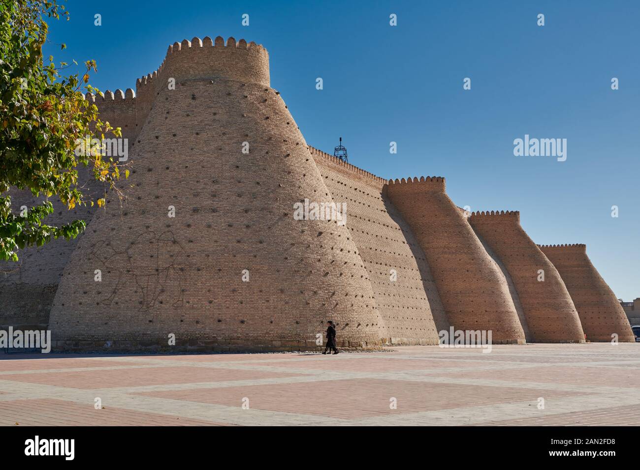 Il Baluardo della Cittadella e la fortezza Ark, Bukhara, Uzbekistan in Asia centrale Foto Stock
