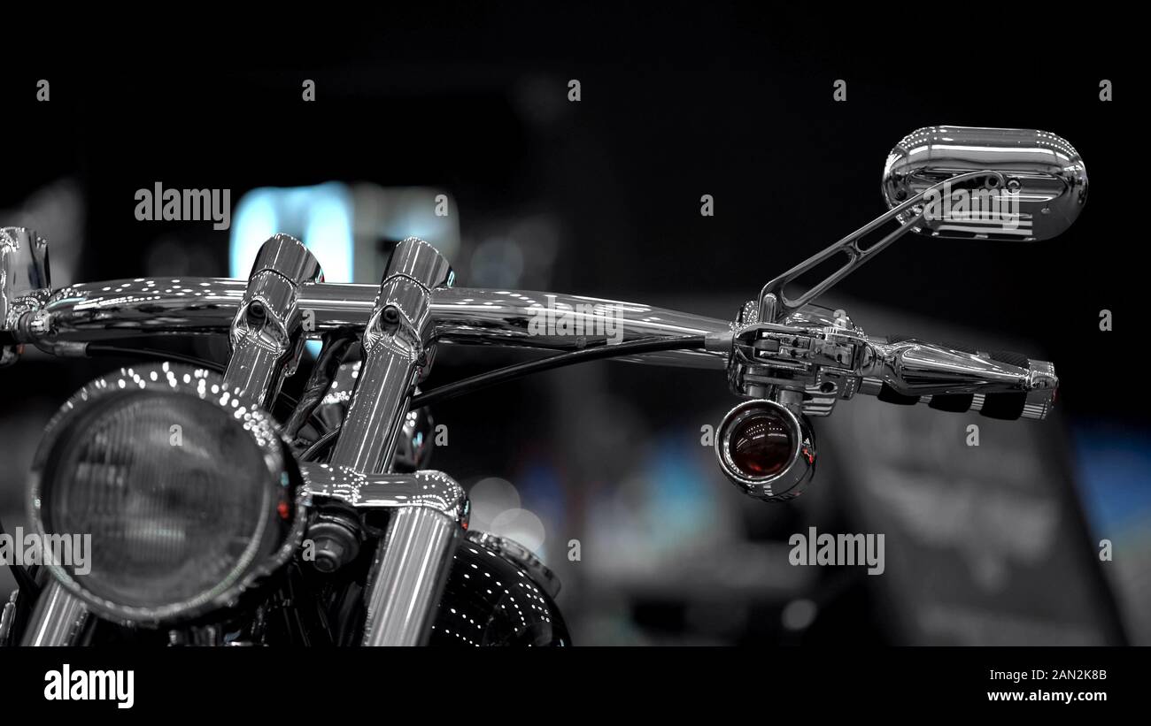 Nuova versione di moto sulla mostra sui trasporti, industria motociclistica, extreme Foto Stock