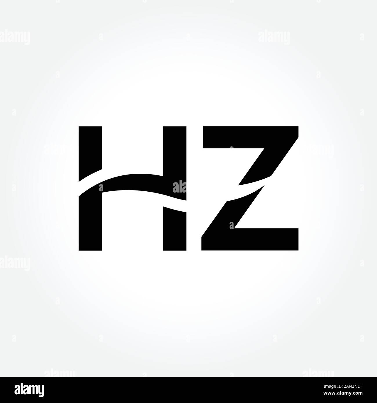 Modello Vettoriale Abbinato Al Logo Letter Hz Con Colore Nero. Illustrazione Iniziale Del Vettore Hz Illustrazione Vettoriale
