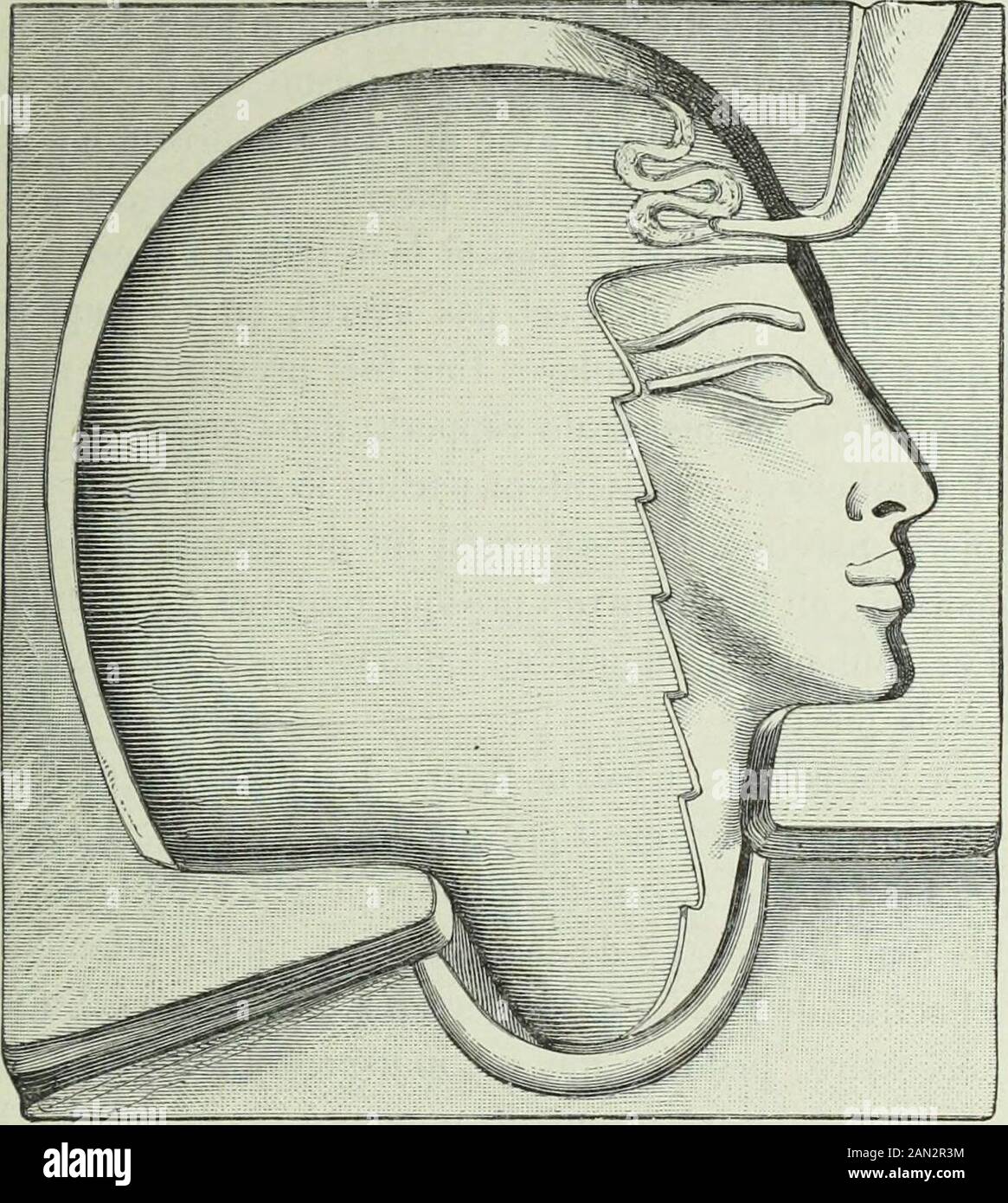 Histoire de l'art dans l'antiquité: Égypte, Assirie, Perse, Asie Mineure, Grece, Etrurie, Rome . ans la Haute-Egypte, planche 6 et page 37, CITE, comme un curieuxexemple dun rilievo più puissant que Dordinaire, Les scènes sculptées sur les parois dutobeau de Sabou et notamment le tableau formé par un des serviteurs du défunt quite une gazelle sur ses épaules. 2. Belzoni donne comme moyenne, en pareil cas, un pouce et demi, environ 0m,0138. 3. « Quelquefois, dit à ce propos M. Cn. Blanc (Voyage dans la Haute-Egypte, p. 149),le sculpteur égyptien donne à sa figura une marinie à rebours; il Foto Stock