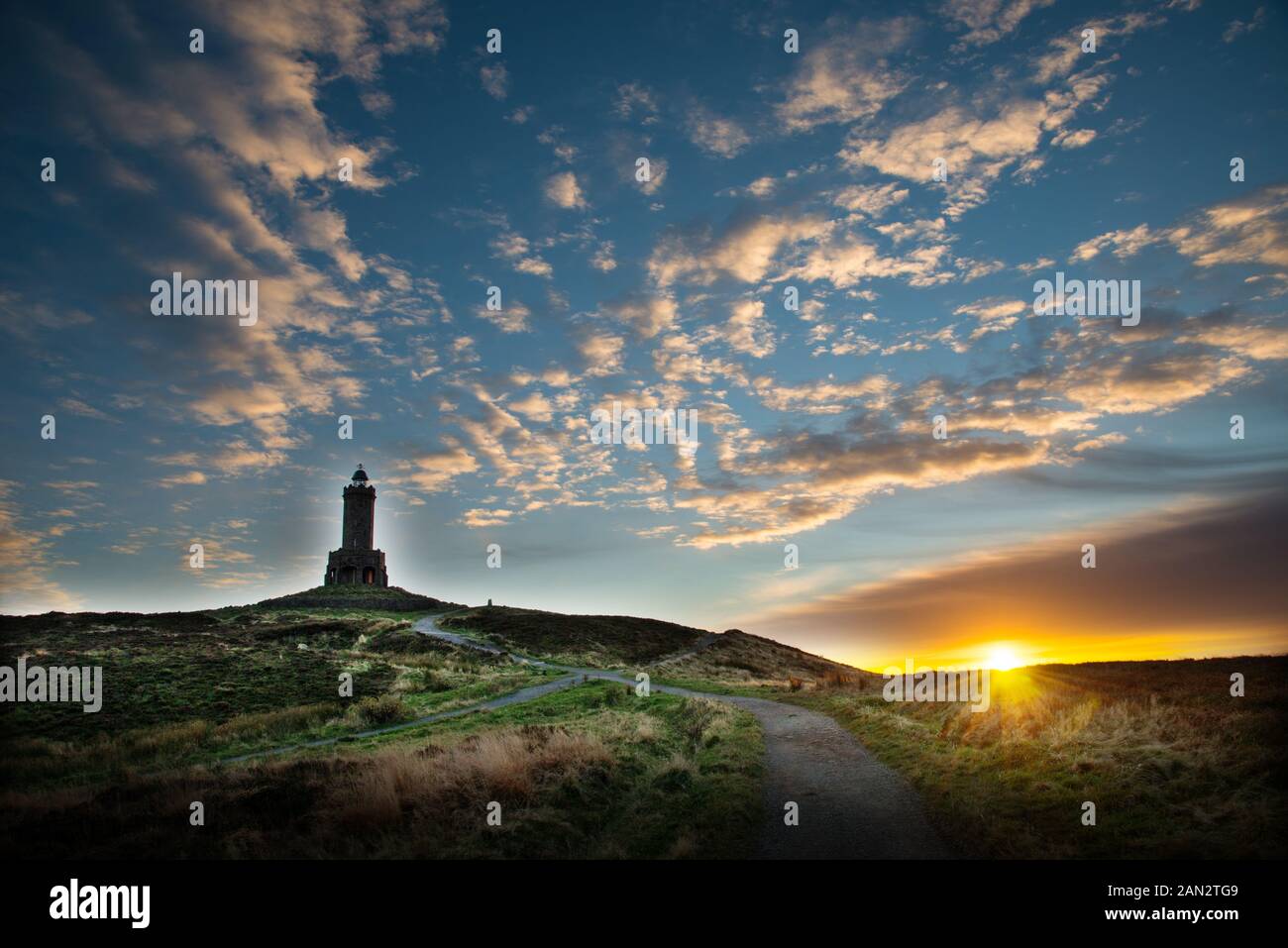 Torre Darwen. Alzati su Blackburn.. Regno Unito Foto Stock