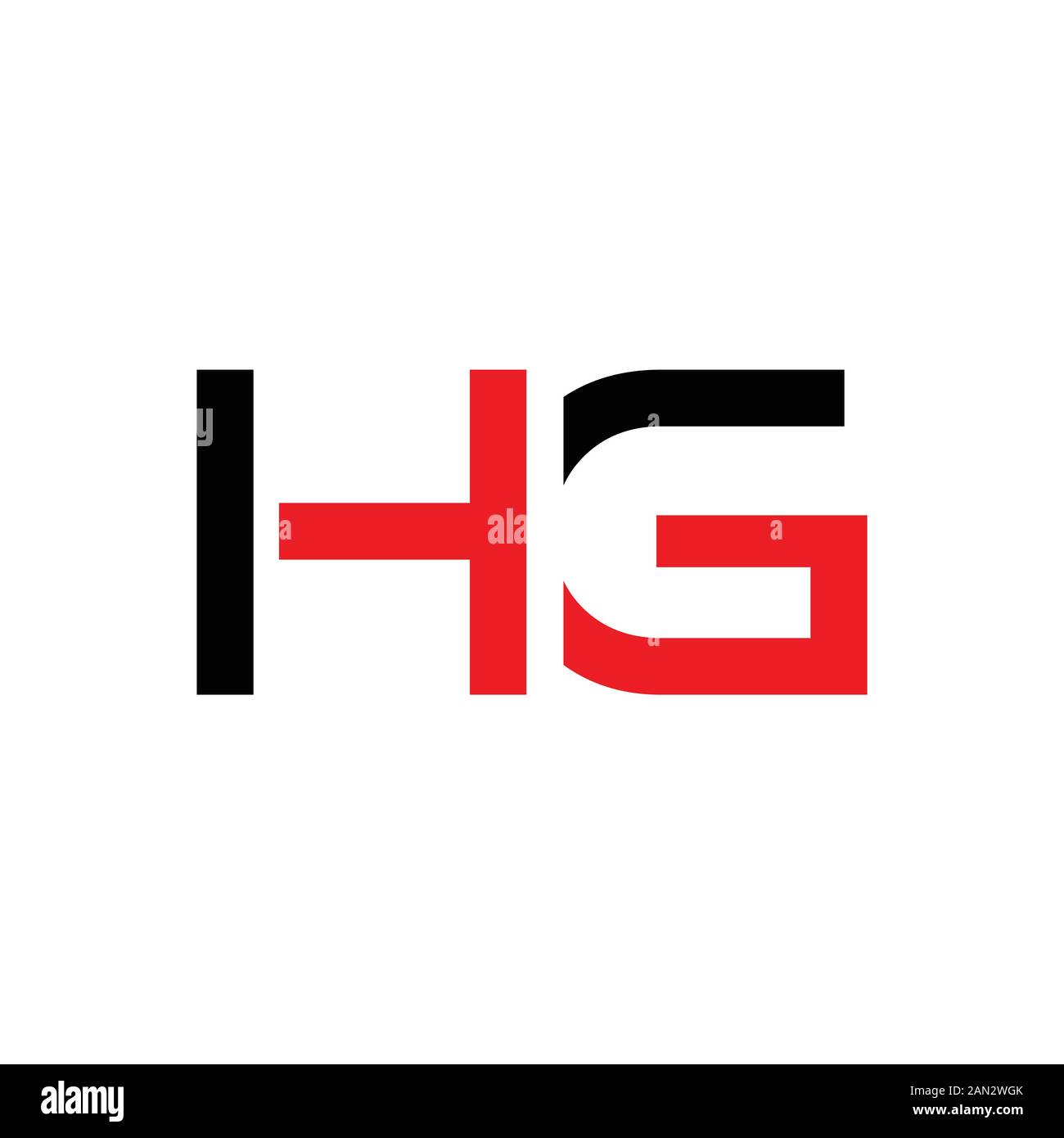Modello Vettoriale Abbinato Al Logo Letter Hg Con Colore Rosso E Nero. Illustrazione Iniziale Del Vettore Hg Illustrazione Vettoriale