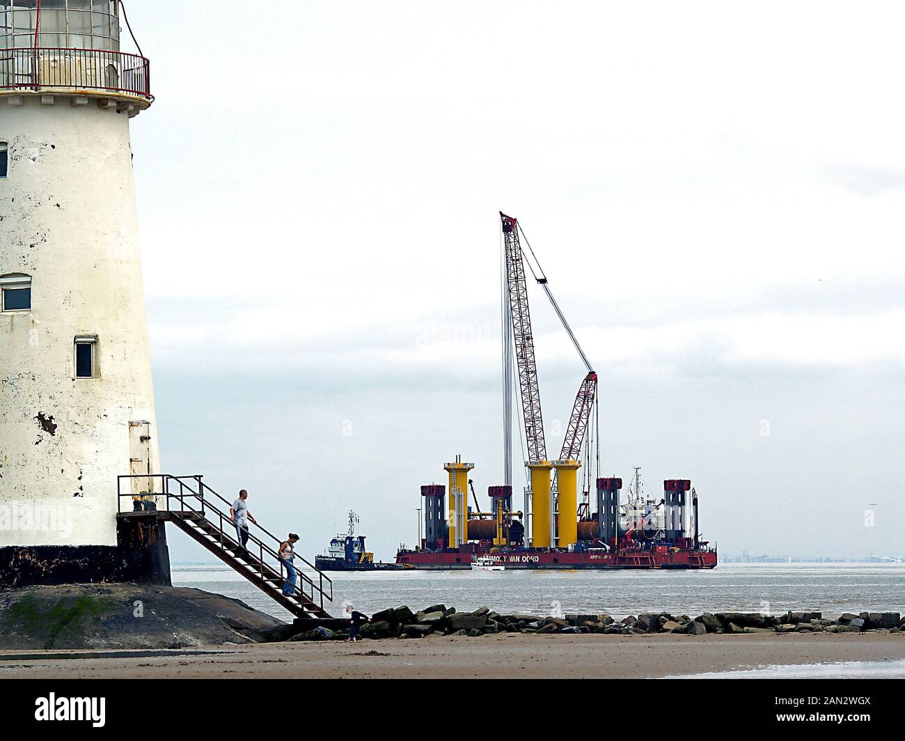 Faro Di Talacre Nel Galles Del Nord. Foto Stock