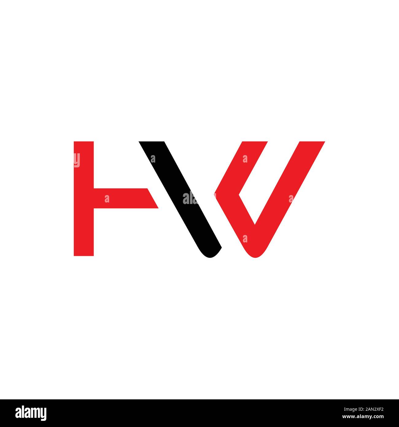 Modello Vettoriale Abbinato Al Logo Letter Hw Con Colore Rosso E Nero. Illustrazione Iniziale Del Vettore Hw Illustrazione Vettoriale