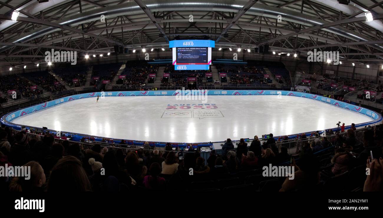 Losanna, Svizzera. 15th gennaio 2020. Vista generale della Lausanne Skating Arena, durante il giorno 6 dei Giochi Olimpici invernali Giovanile di Losanna 2020. Credito: Iain Mcguinness / Alamy Live News Foto Stock