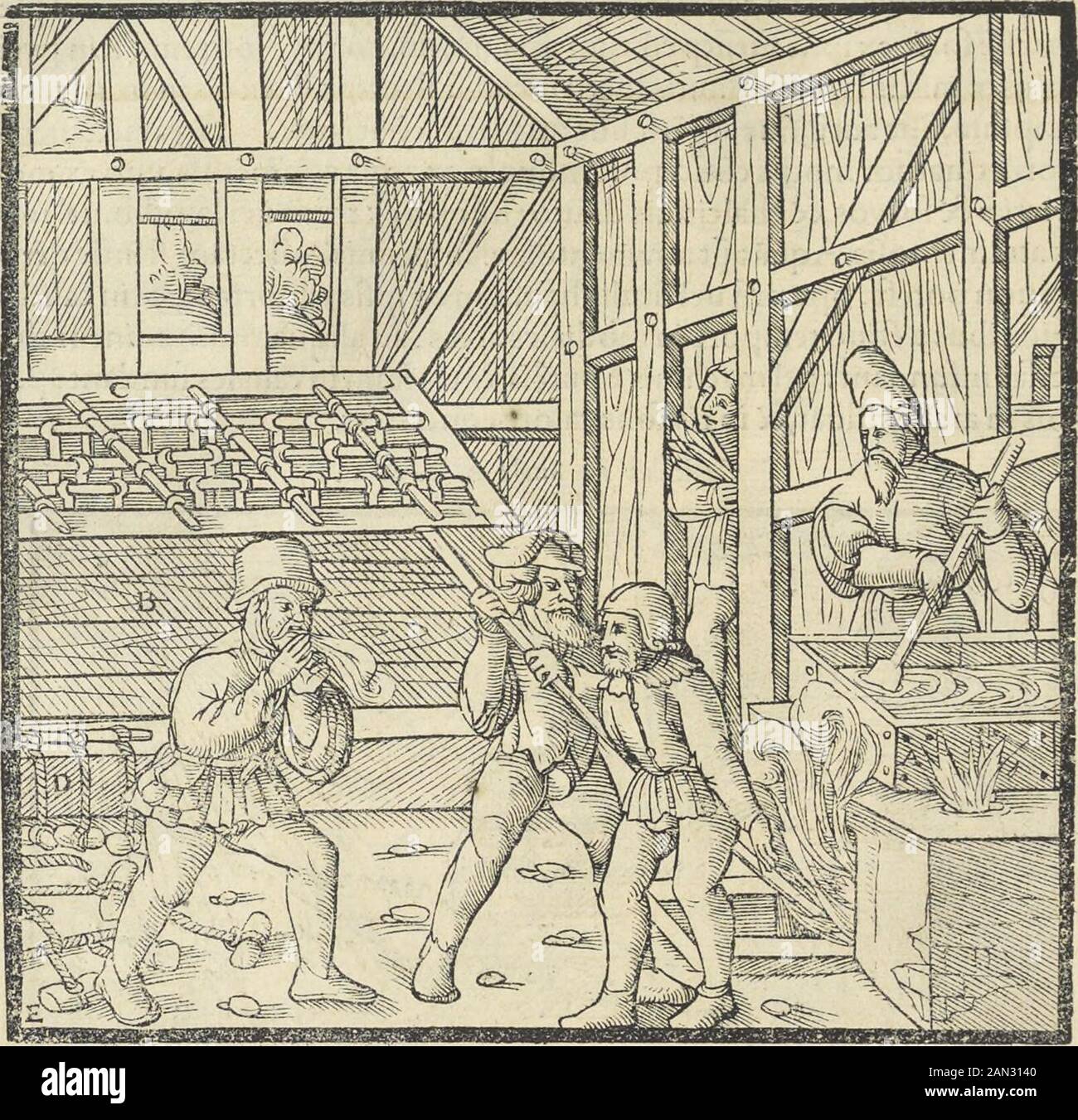 Georgii agricole De re metallica : libri XIIQuibus officia, strumententa, machinae, ac omnia deni[que] ad metallicam spectantia, non modo lupulentissimè descunbuntur, sed & per effigies, suis locis infertas, adiunctis latinis, germanicis [que] appellationbus ita ocutur animuliint sexiblis sint. Li frigidis aute regionib. & hyeme eade aqua atramehtofa & dulcis, parimenfura primd in plumbeis cortinis quadrangulis decochantur: Deiftde re-frigeratxinkndanturineupaSjUeliniacuSiPliniusuocatpifcinasIicieeaSji Q  3 quibus 4&lt DE si RE ME Foto Stock