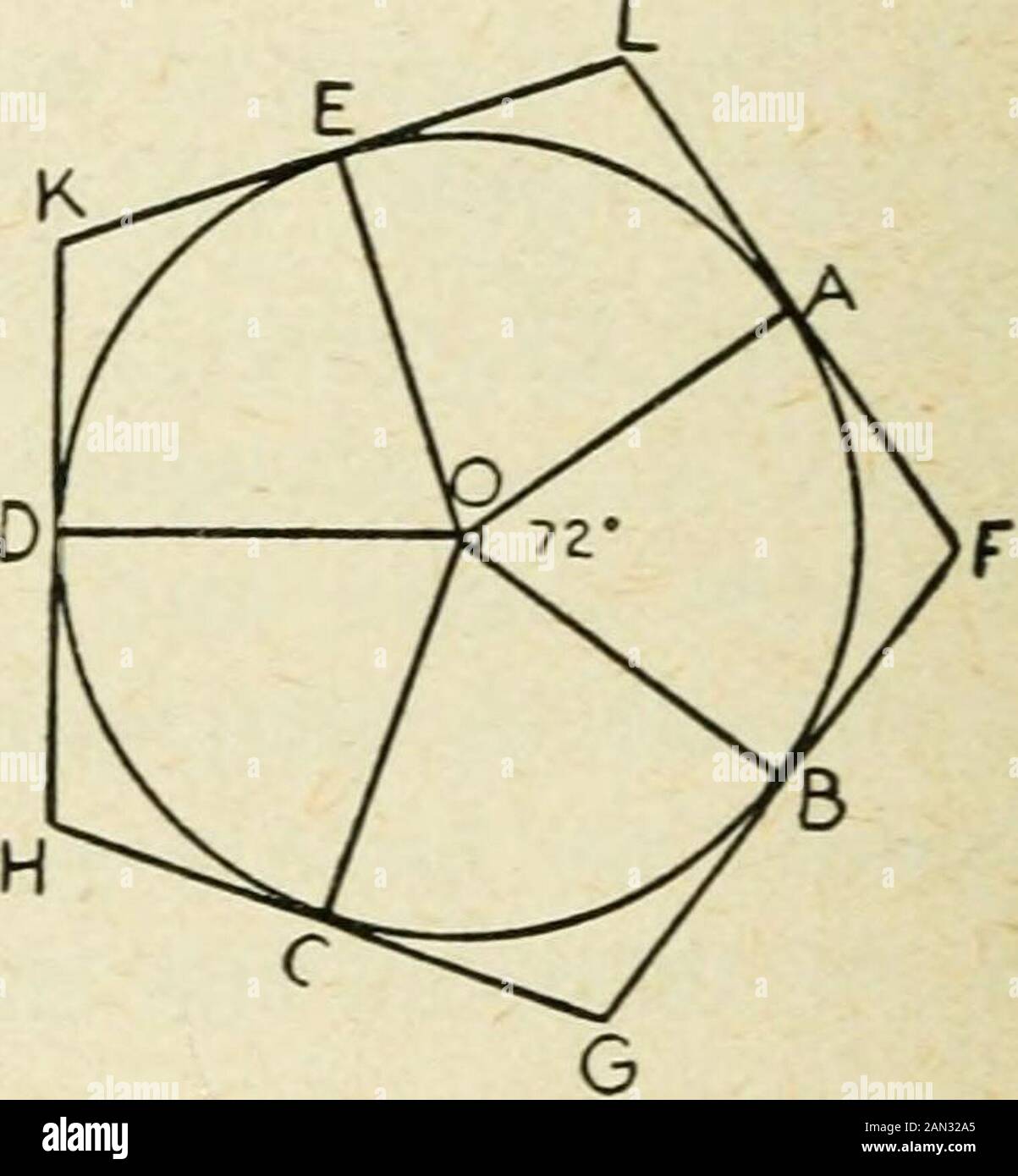 Geometria del piano elementare : induttiva e deduttiva / di Alfred Baker .  , . , e i divisori mostreranno l'uguaglianza del sidesAB, BC Naturalmente,  l'uguaglianza di eiddent dei triangoli isosceli OAB,