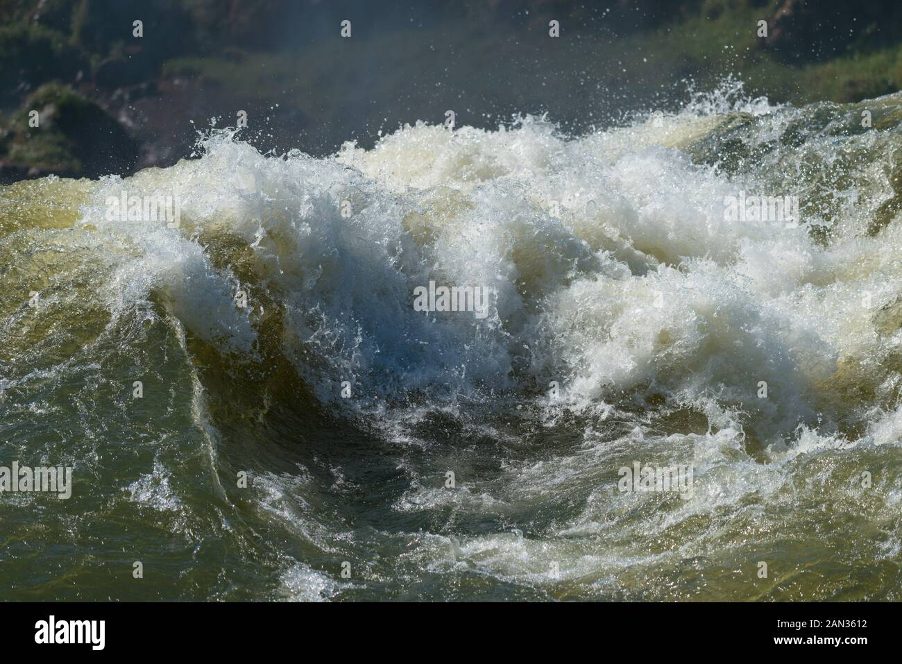 Circuito superiore, Cataratas del Iguazú o cascate di Iguazu, Parco Nazionale Iguzú, Patrimonio Naturale dell'Umanità dell'UNESCO, Provincia Misiones, Argentine, America Latina, Foto Stock