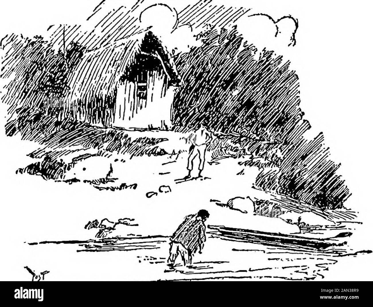 Attraverso le Ande. Breeze, una rapida cena si evolverebbe dai resti della colazione di mezzogiorno e sarebbe seguita dalla questione dell'alcol di canna-zucchero. A volte af-ter scuro le Tacanas dipingere le loro facce instreaks con le bacche foraged a mezzogiorno, andgrimace e hop circa le braci incandescenti del fuoco con i gamberetti di gioia. Qualsiasi striatura ridicola e grimaceor dispari ha causato un outburst riotous, per le loro menti era semplice quanto i bambini. Una volta, e diede loro un delirante piacere per tutta la notte, essi infornarono fuoco ad un'isola di charo, la canna da cui le pareti dei loro biscottini sono fatte, e tutto attraverso il Th Foto Stock