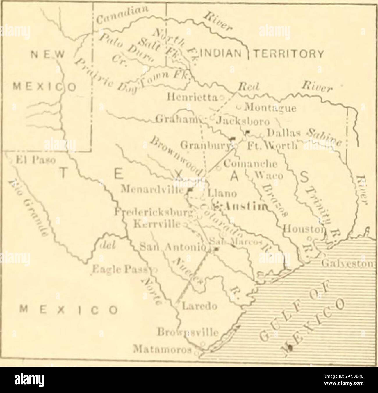 Una storia completa del Texas per le scuole, le università e l'uso generale. Declinò di entrare nel trattato, e i commissari erano in grado di departin pace. La data della riunione del consiglio era ormai passata, ed era necessario fissare una nuova data e inviare parole alle altre tribù. Questo è stato fatto, e dopo notevoli delayand alcune avventure che hanno raggiunto Birds Fort, per trovare thatPresident Houston aveva atteso la loro venuta fino a quando non è stato con-cluded loro sono stati persi, e aveva rimurnedto Washington. George W. Terrell e H. Tarrant, tuttavia, era presente il governo e su settembre-tember Foto Stock