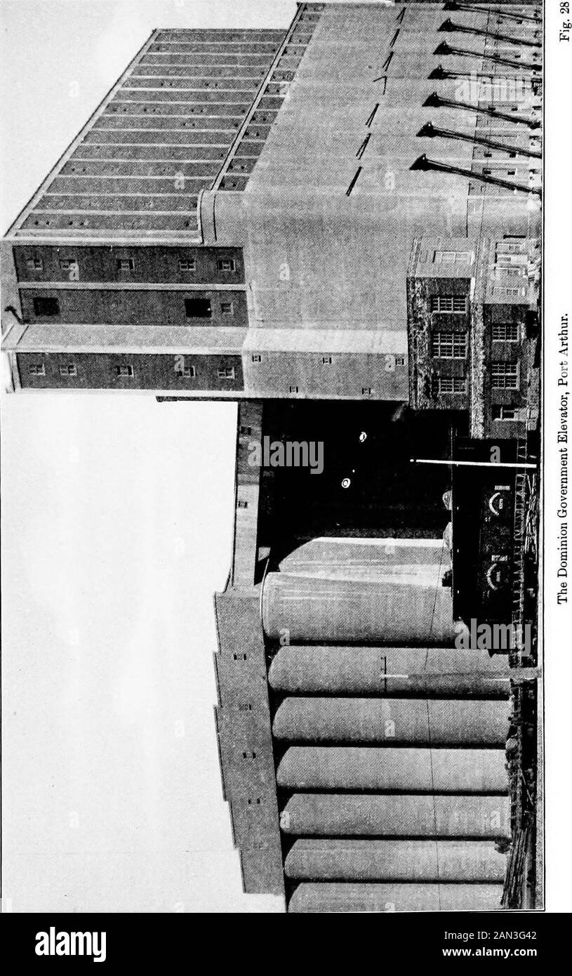 Ispezione del grano in Canada . o ad uno ovraed dalla canadese Pacific EailwayCompany, o ad alcuno di quelli operati da società commerciali. Terminali interni. La costruzione del canale di Panama e della ferrovia di HudsonBay hanno reso necessaria la fornitura di ascensore e di impianti di ispezione per i cereali spediti da queste rotte. Il valore delle nuove rotte è questione di stilla, e può essere stabilito solo per esperienza. Le freightrates via terra e mare, le tariffe di assicurazione marina, la durata del periodo di navigazione attraverso gli Hudson stretti, e l'effetto del calore sulla con Foto Stock