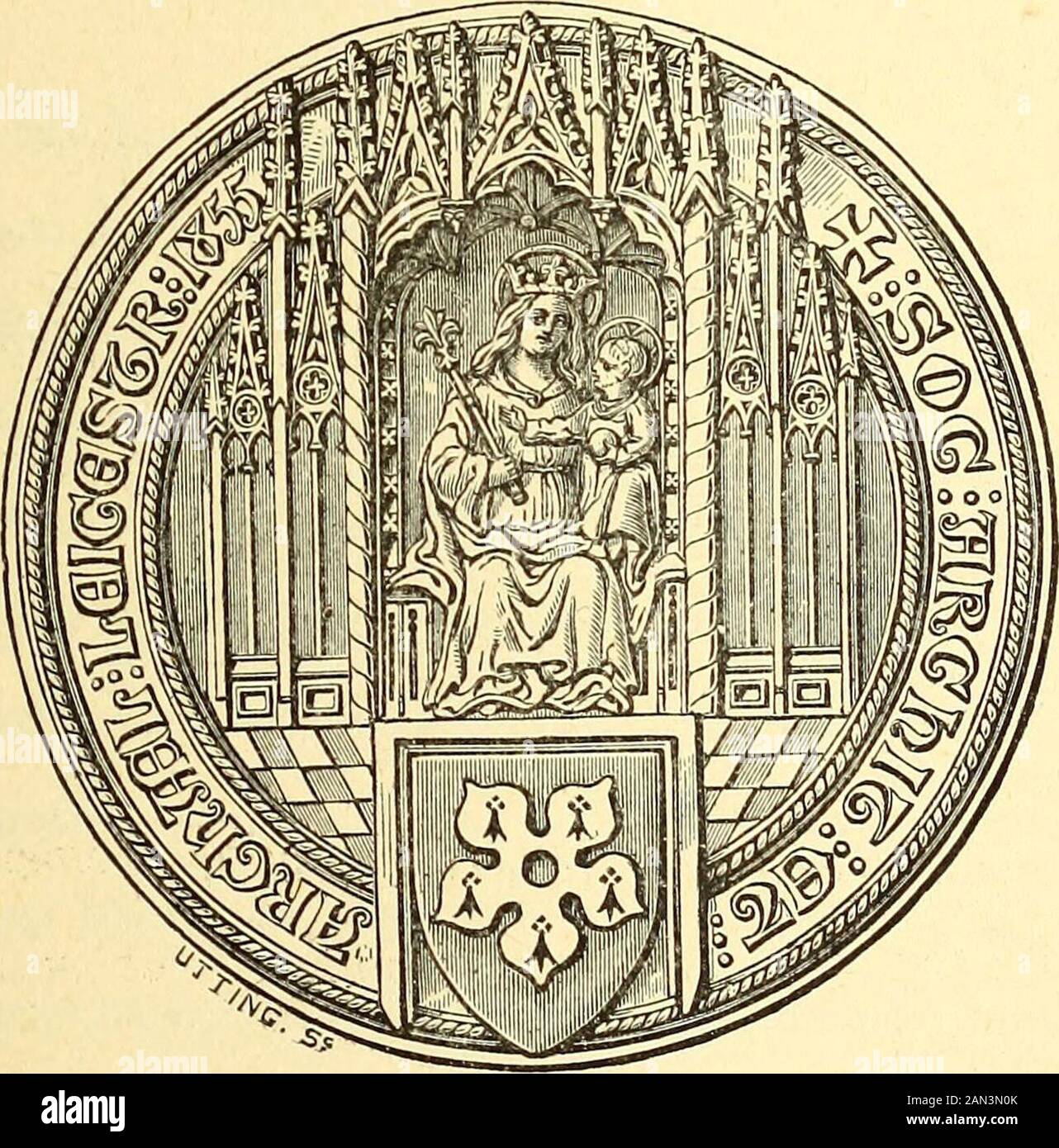 Transazioni della Leicestershire Architectural and Archaeological Society . Leicester: Clarke E HODGSON, 5, Gallowtree Gate, 1887. Prezzo Tre Shillings e Sixpence.[se inviato per errore per essere restituito ai Messrs. Clarke & Hodgson,5, porta Gallowtree, Leicester.] COLLEZIONE GENEALOGICA Pubblicazioni della Leicestershire Architecturaland Archaeological Society. Le Sue Transazioni dal 1855 (Illustrato), Vols. I. a V.inclusive: in Cloth Antique, Prezzo 16s. (O ai membri 10s. 6D.)ogni volume. O in Ventiquattro parti, 3s. 6D. Ciascuno ; toMembers 2s. 6d. Qualsiasi Parte può essere stata singolarmente; eccetto le parti di V Foto Stock