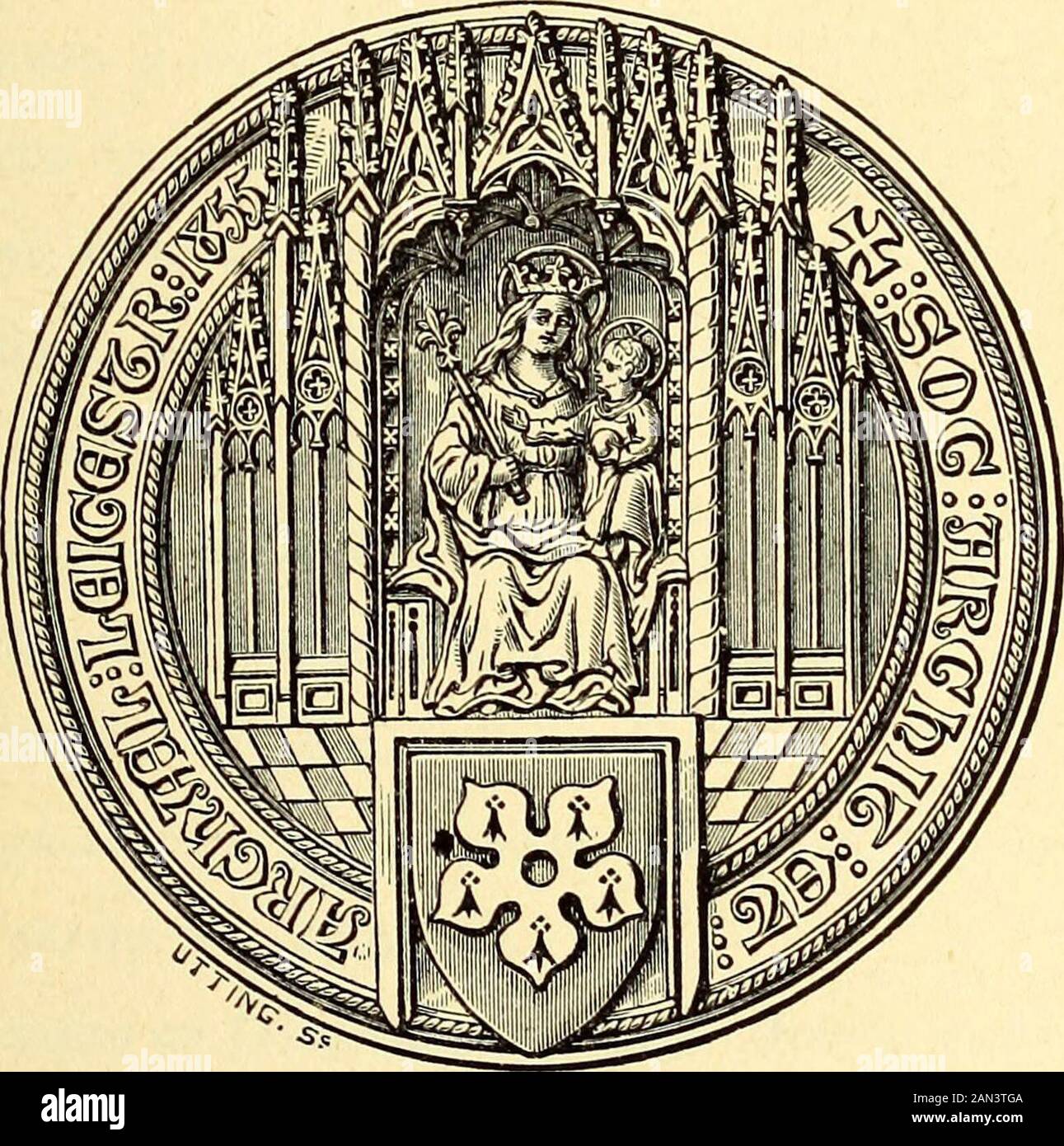 Transazioni della Leicestershire Architectural and Archaeological Society . LEICESTEE: Clarke E HODGSON, 5, porta Gallowtree, 1886. Prezzo Tre Shillings e Sixpence.[se inviato per errore per essere restituito ai Messrs. Clarke & Hodgson,5, porta Gallowtree, Leicester.] COLLEZIONE GENEALOGICA Pubblicazioni della Leicestershire Architecturaland Archaeological Society. Le Sue Transazioni dal 1855 (Illustrato), Vols. I. a V.inclusive: in Cloth Antique, Prezzo 16s. (O ai membri 10s. 6D.)ogni volume. O in Ventitré parti, 3s. 6D. Ciascuno ; toMembers 2s. 6d. Qualsiasi Parte può essere stata singolarmente; eccetto le parti di Foto Stock