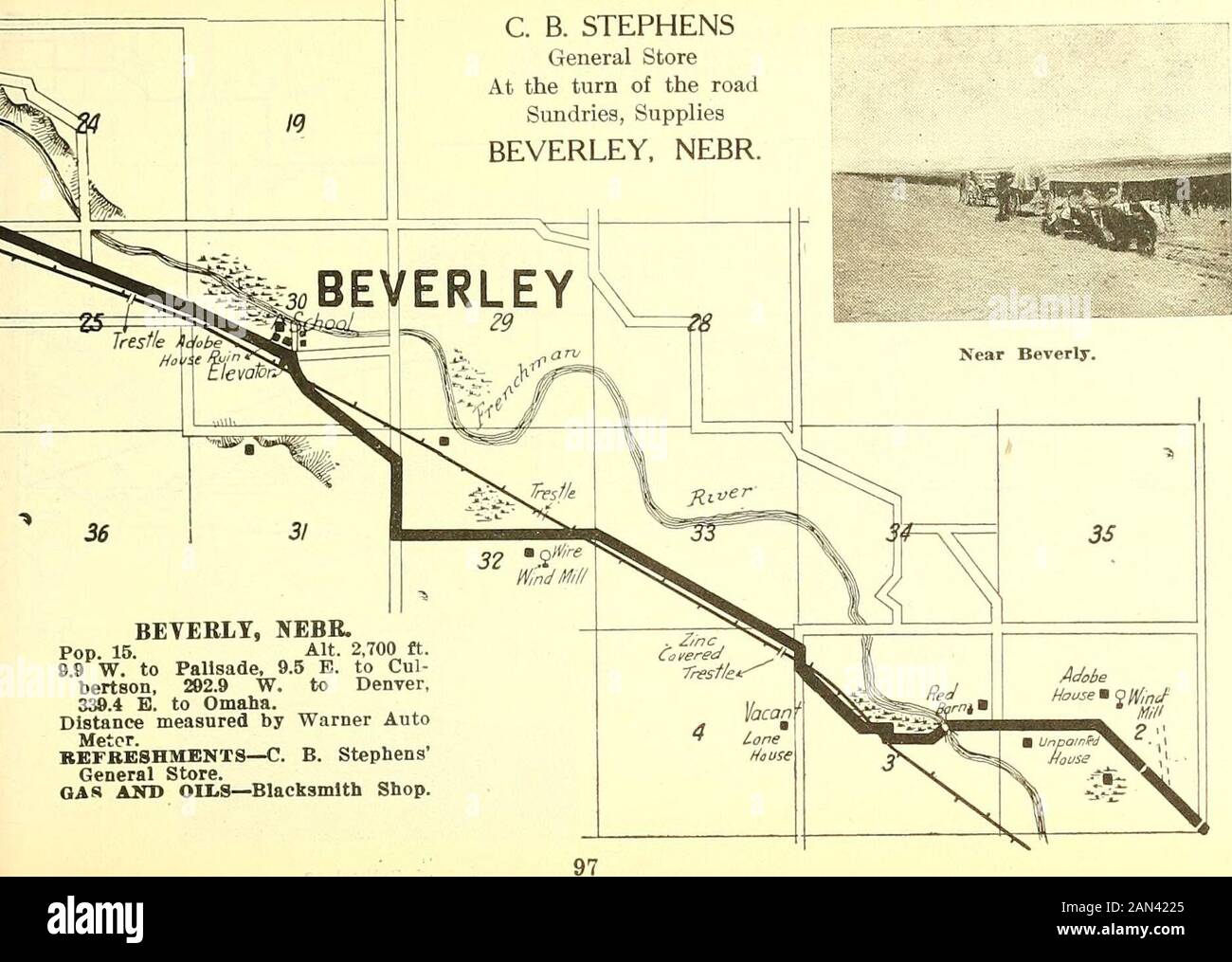 Mappa E Guida Di Huebinger Per La Rotta Transcontinentale Omaha Denver Mjd S 96 Beverly