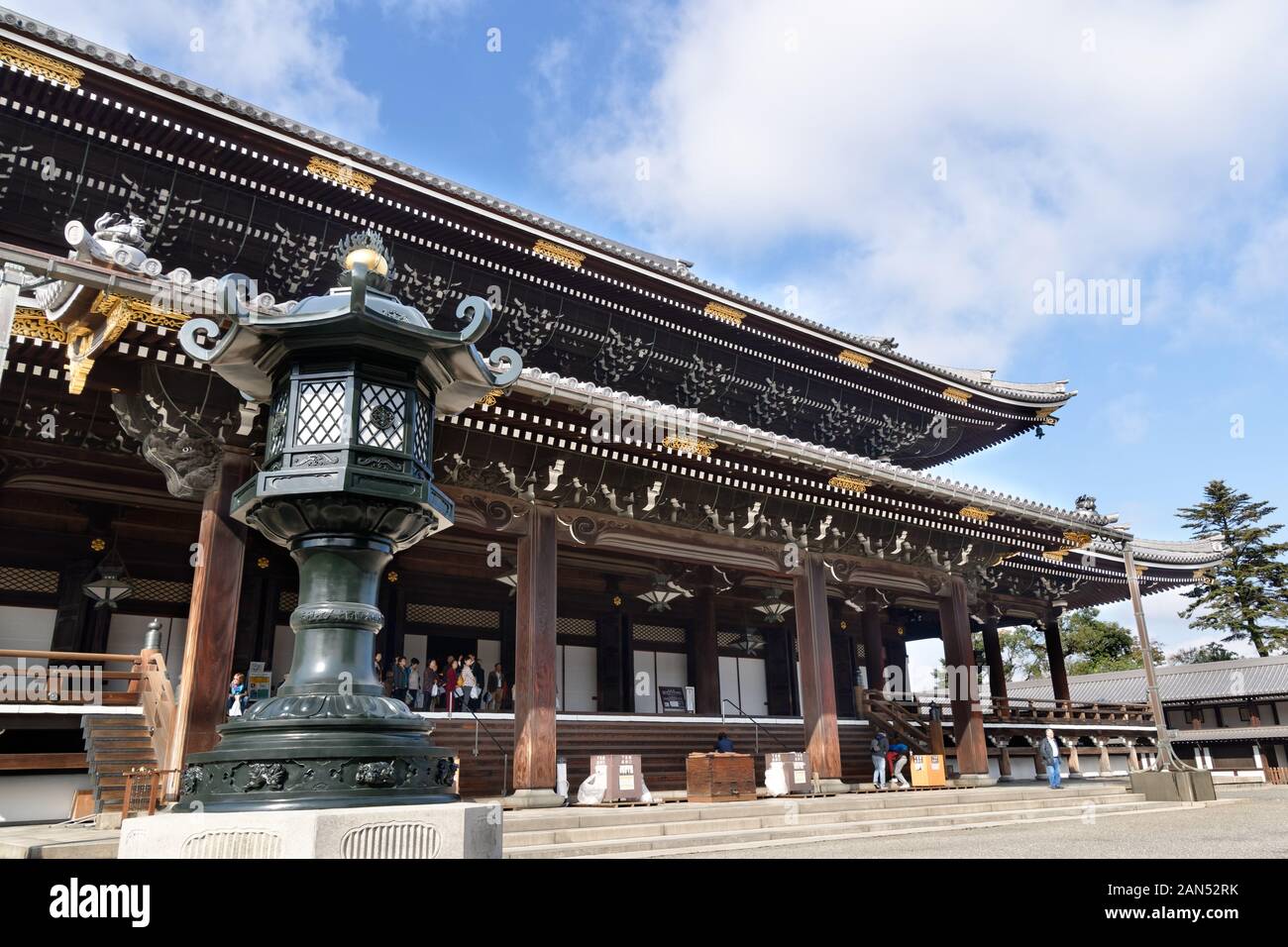 Fondatore's Hall (Goei-dō) di Higashi Hongan-ji (Tempio Orientale del voto originale) Shin testa buddista di Tempio di Kyoto, Giappone Foto Stock