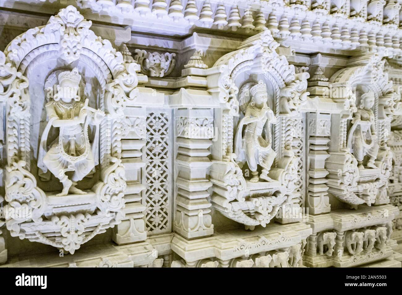 Tempio indù BAPS Shri Swaminarayan Mandir in New Jersey, STATI UNITI D'AMERICA Foto Stock