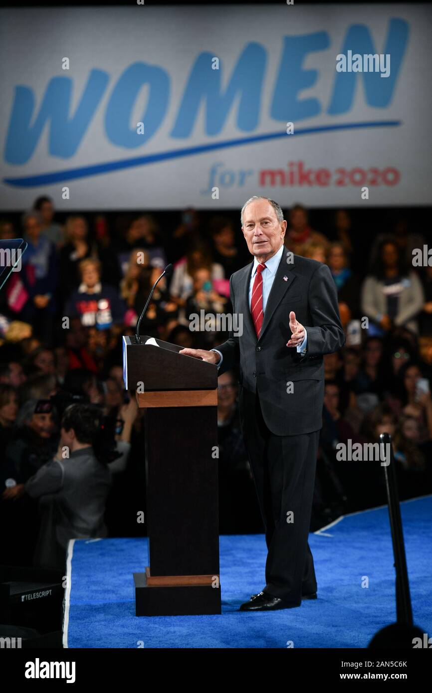 Mike Bloomberg 'Women for Mike' evento di kickoff del movimento, US Presidential Elezione Campagna, Sheraton Hotel, New York - 15 Jan 2020 - Michael Bloombe Foto Stock