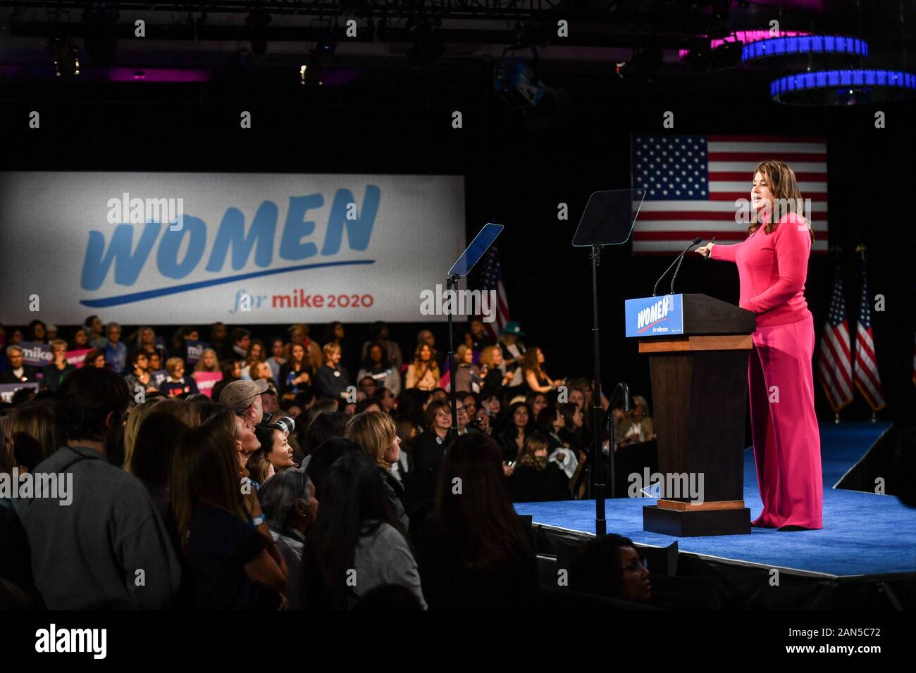 Mike Bloomberg "Donne per Mike' movimento evento kickoff, elezioni presidenziali americane di campagna elettorale, lo Sheraton Hotel, New York - 15 Gen 2020 - Lorraine Bracco Foto Stock