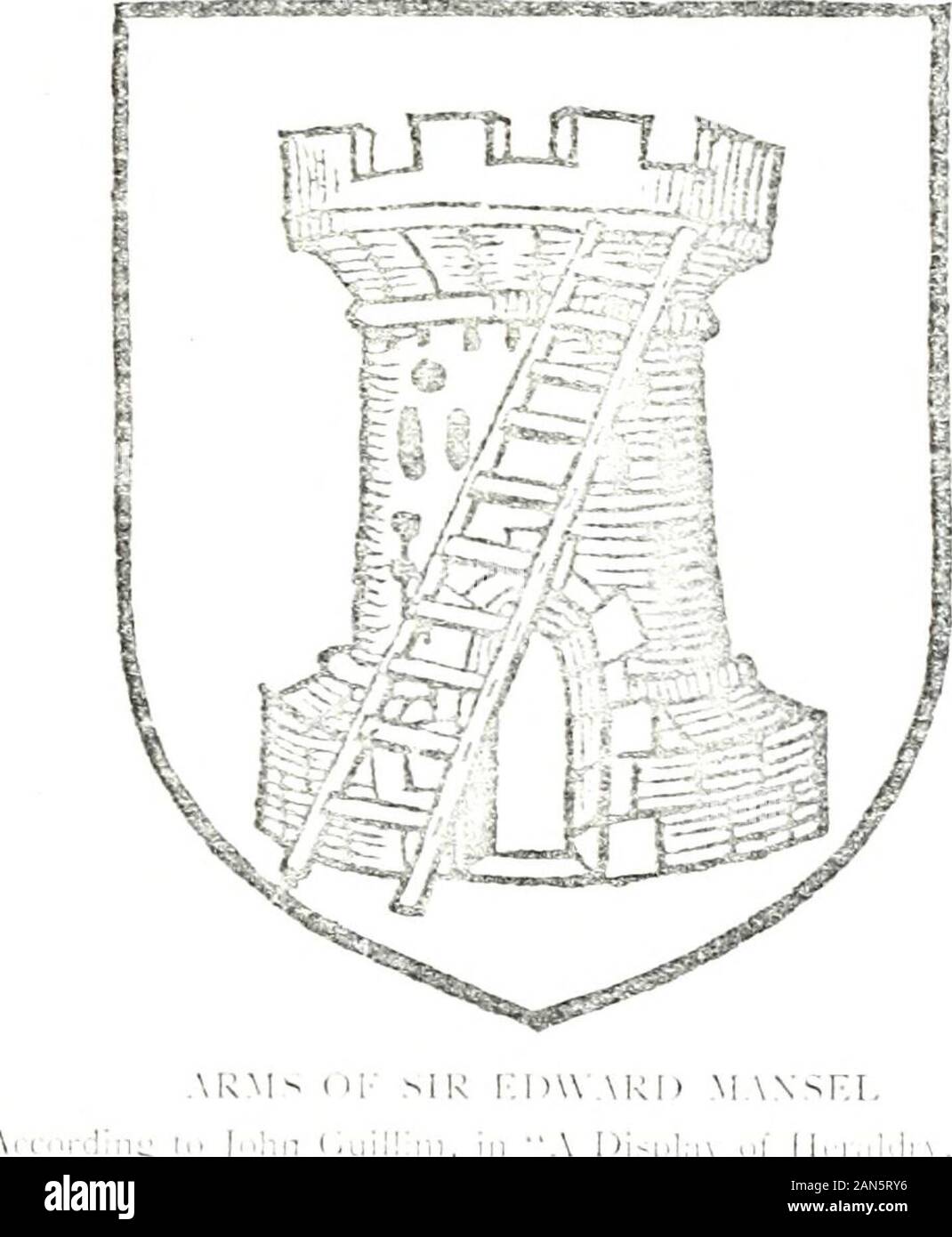 La storia della famiglia di Maunsell (Mansell, Mansel) . o altre linee fino a occupare un terzo del centro dello schermo.Campo. Tutta la superficie della piastra, su cui le tasse, ecc, sono visualizzati.Griffin, o grifone. Un animale immaginario, la metà superiore di quella di un'aquila, inferiore alla metà di quello di un leone.Gules. Il colore o tintura red.infiammata. La masterizzazione in fiamme. Etichetta. Un pezzo di roba di seta o di linee con tre pendenti. Gener-alleato utilizzato come un marchio di cadenza. (Un'etichetta può tuttavia havefour o più punti o pendenti.)leone rampante. Leone araldico, sulle zampe posteriori, gambe anteriori wade a parte in un Foto Stock