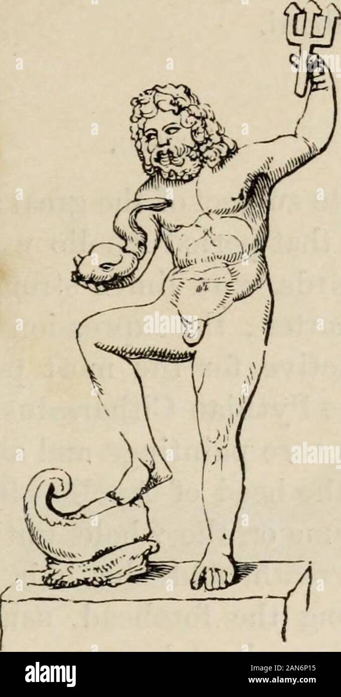 Manuale di archeologia, egiziano - greco - etrusco-romano . s Ella fu spesso rappresentata come la dea della mar-riage, Giunone Pronuba. I Romani avevano anche un modo peculiare ofrepresenting lei come Giunone Sospita, con una pelle di capra round il suo corpo,una doppia tunica di lancia e di scudo.Il Pavone è stata consacrata al suo. Busti:- il busto Ludovisi. Statue :- I Farnese Juno, Napoli. Il Barberini Juno, in Vaticano. Poseidon.-Nettuno. Poseidon è stato per la maggior parte in precedenza volte soprattutto, offrono-rappresentato in alto a riposare e drappeggiate con cautela; sebbene, tuttavia, egli la mitologia di scultura. 167 è stato Foto Stock