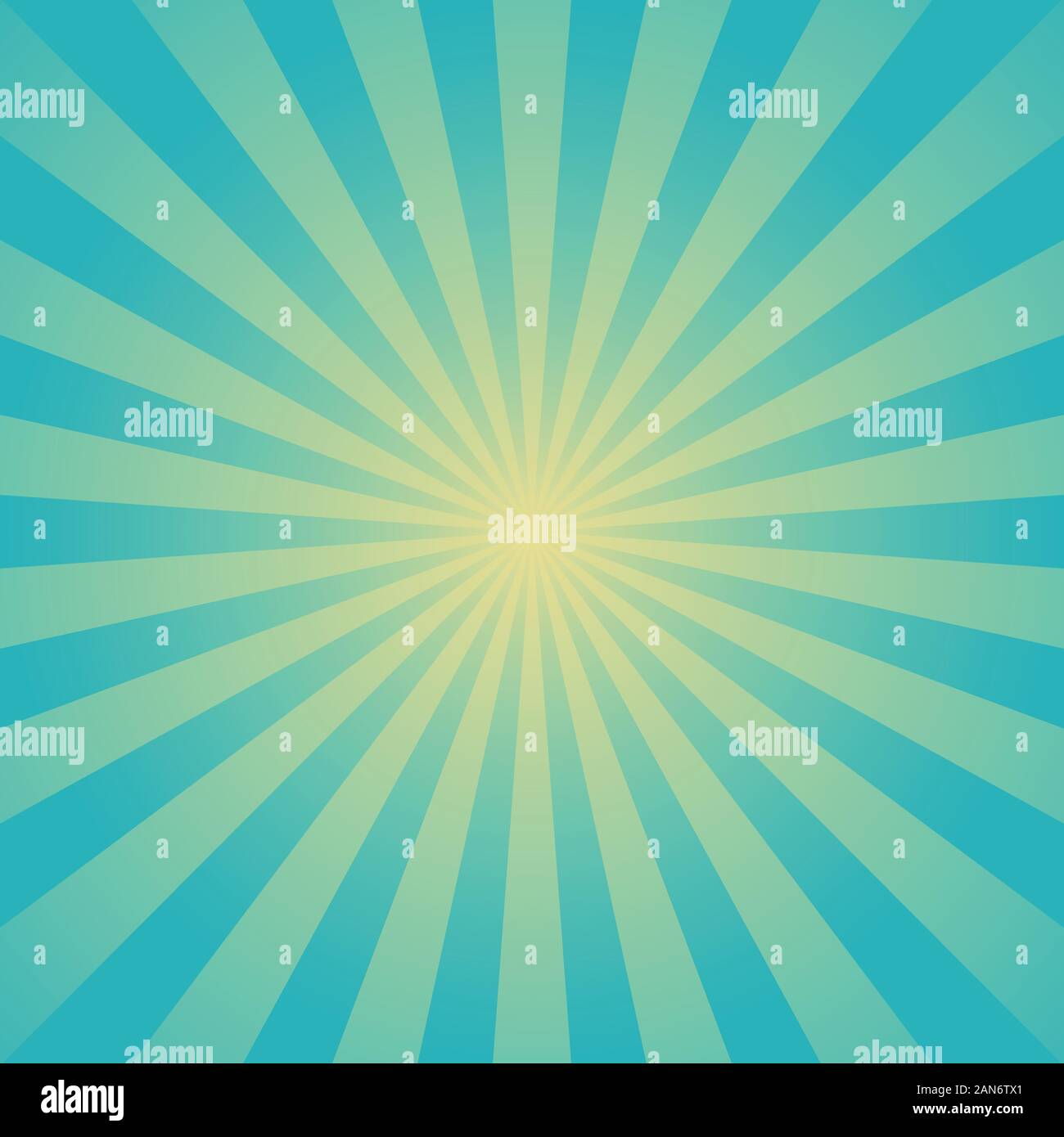 La luce del sole sullo sfondo. Il turchese e il blu burst colore sfondo con evidenziazione gialla. Fantasy illustrazione vettoriale. Magic fascio Sun Ray sunburst pattern Illustrazione Vettoriale