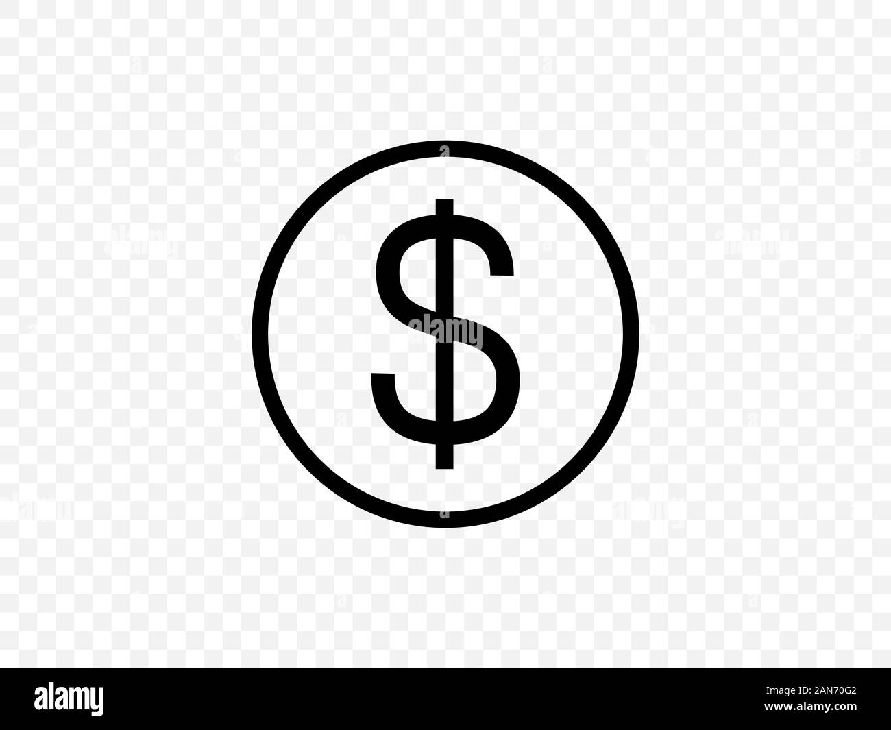 Dollaro, icona del denaro. Illustrazione vettoriale, design piatto Illustrazione Vettoriale