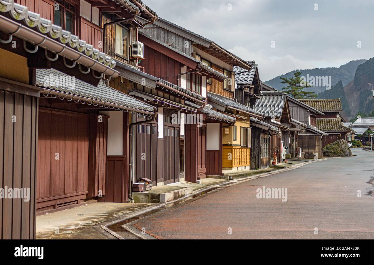 Kumagawa, un piccolo villaggio sulla storica via commerciale da Kyoto a Fukui, Giappone. Foto Stock