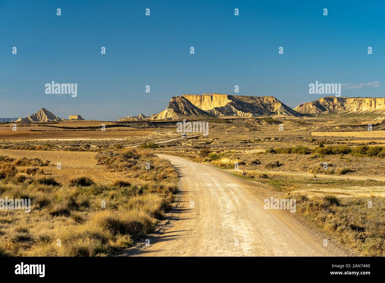 Bardenas Reales - un semi-deserto regione naturale nel sud-est della Navarra (Spagna) Foto Stock