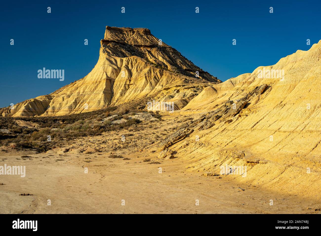 Bardenas Reales - un semi-deserto regione naturale nel sud-est della Navarra (Spagna) Foto Stock