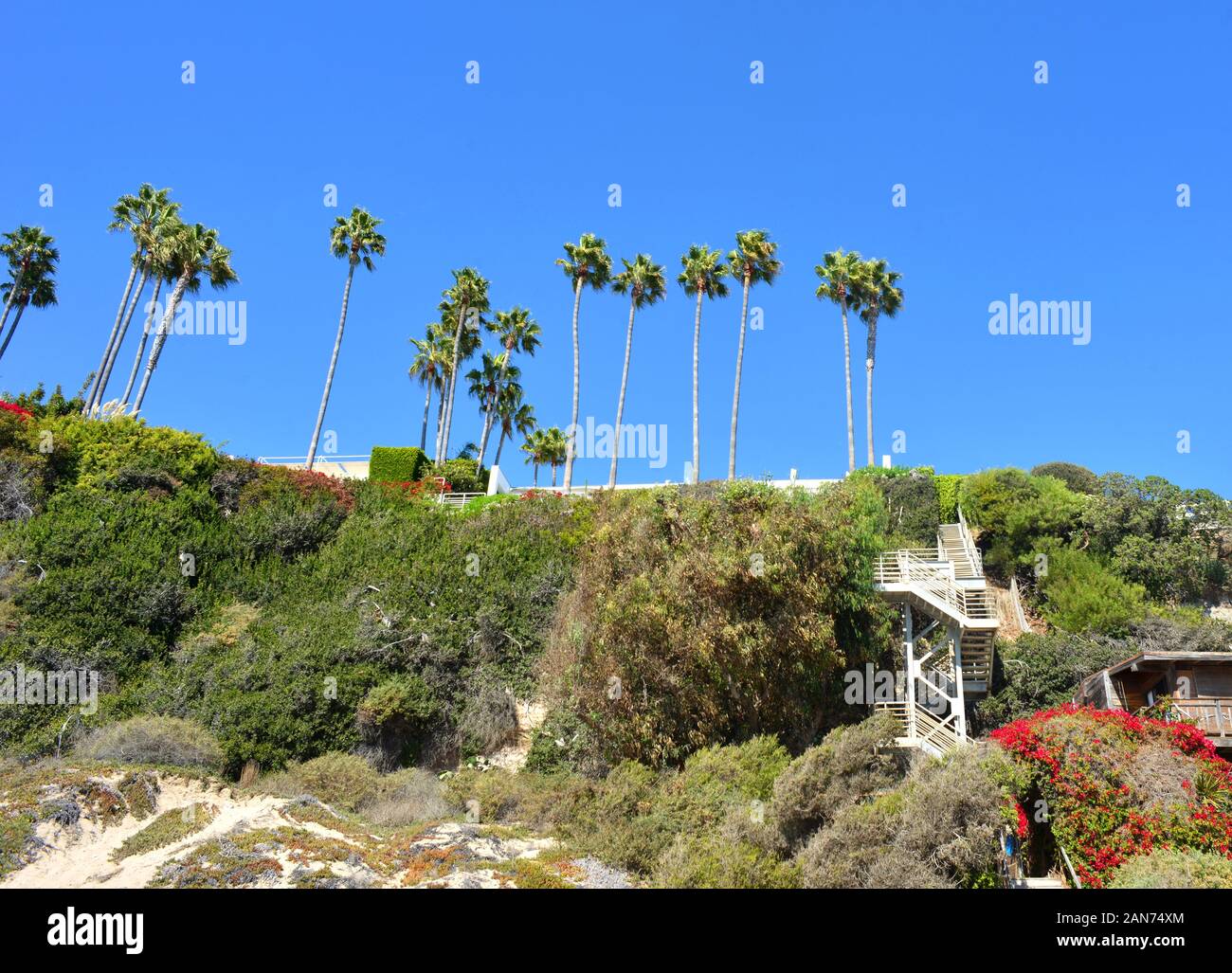 Malibu California look da spiaggia per la costa e le scale con accesso alla spiaggia Foto Stock