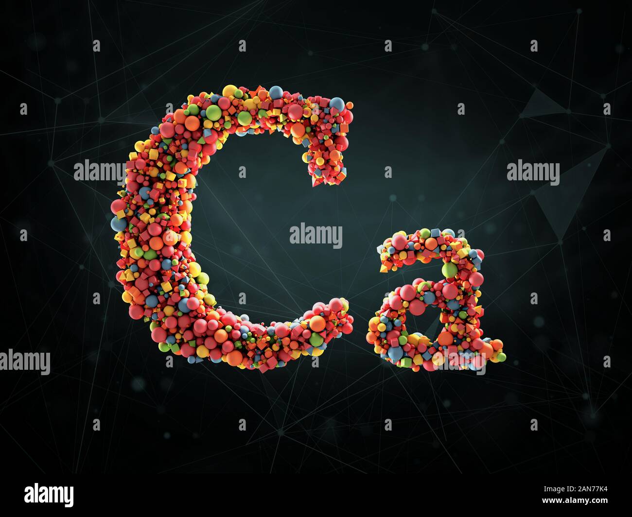 3D Rendering di vitamina calcio su sfondo astratto. Concetto di integratori alimentari. Foto Stock