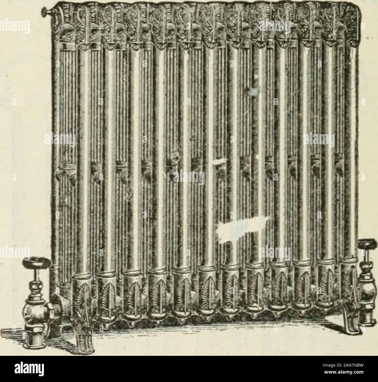 Riscaldamento e ventilazione di edifici : un manuale per il riscaldamento di ingegneri e architetti . Fig. 103.*-Radiatorswith Top e Bot-tom collegamenti.. Fig. 104.-Sezione di calda acqua radiatore. Hot-radiatori ad acqua sono anche realizzati unendo sezioni verticalpipe con nippli nella parte inferiore e superiore, come mostrato in fig. 106. * Riscaldamento e ventilazione di residenze, da Willet. Radiatori e superfici di riscaldamento. 145 Foto Stock