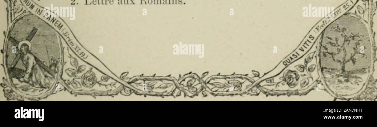 Les i simboli de la Croix . té merveilleuse en-tre la croix de Jésus et le coeur fidèle , commeentre les courants des deux pôles ; lamour la dis-tingue entre mille, et se tourne vers elle, commelaiguille aimantée vers le nord. " Je cours aprèsCelui qui est mort et ressuscité pour nous, sé-criait saint Ignace le martjT. Ne vous opposezpas h ce que je sois imitateur de la passione demon Seigneur. Que le feu, Les croix, les botes, tousles genres de torture et toutes les sortes de tour-zioni que les démons puissent inventore, vien-nent fondre sur moi, il nimporte, pourvu queje sois uni à Jésus-Chris Foto Stock