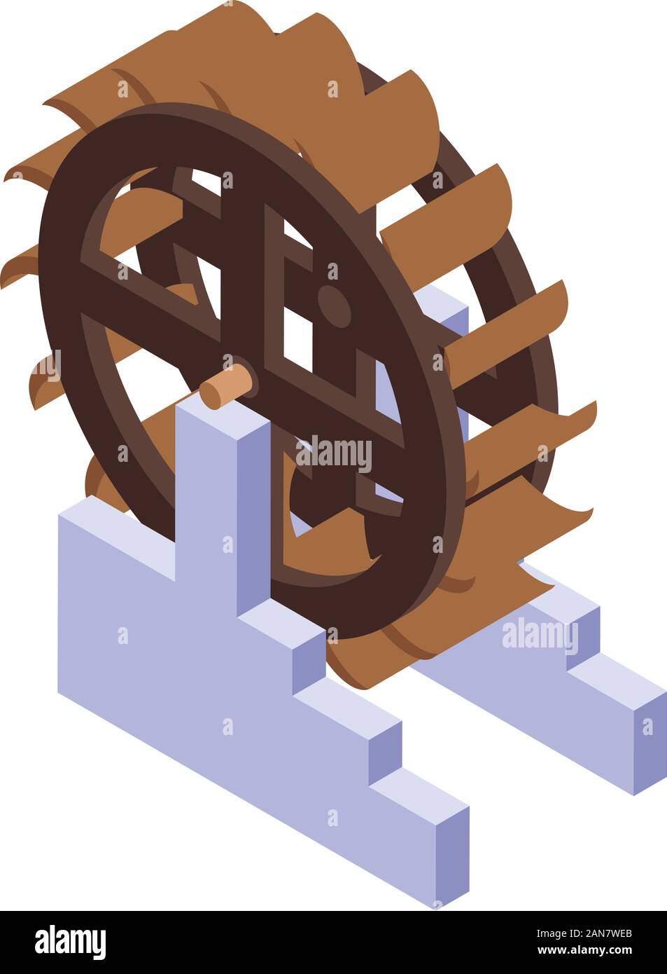 Mulino ad acqua icona ruota, stile isometrico Immagine e Vettoriale - Alamy