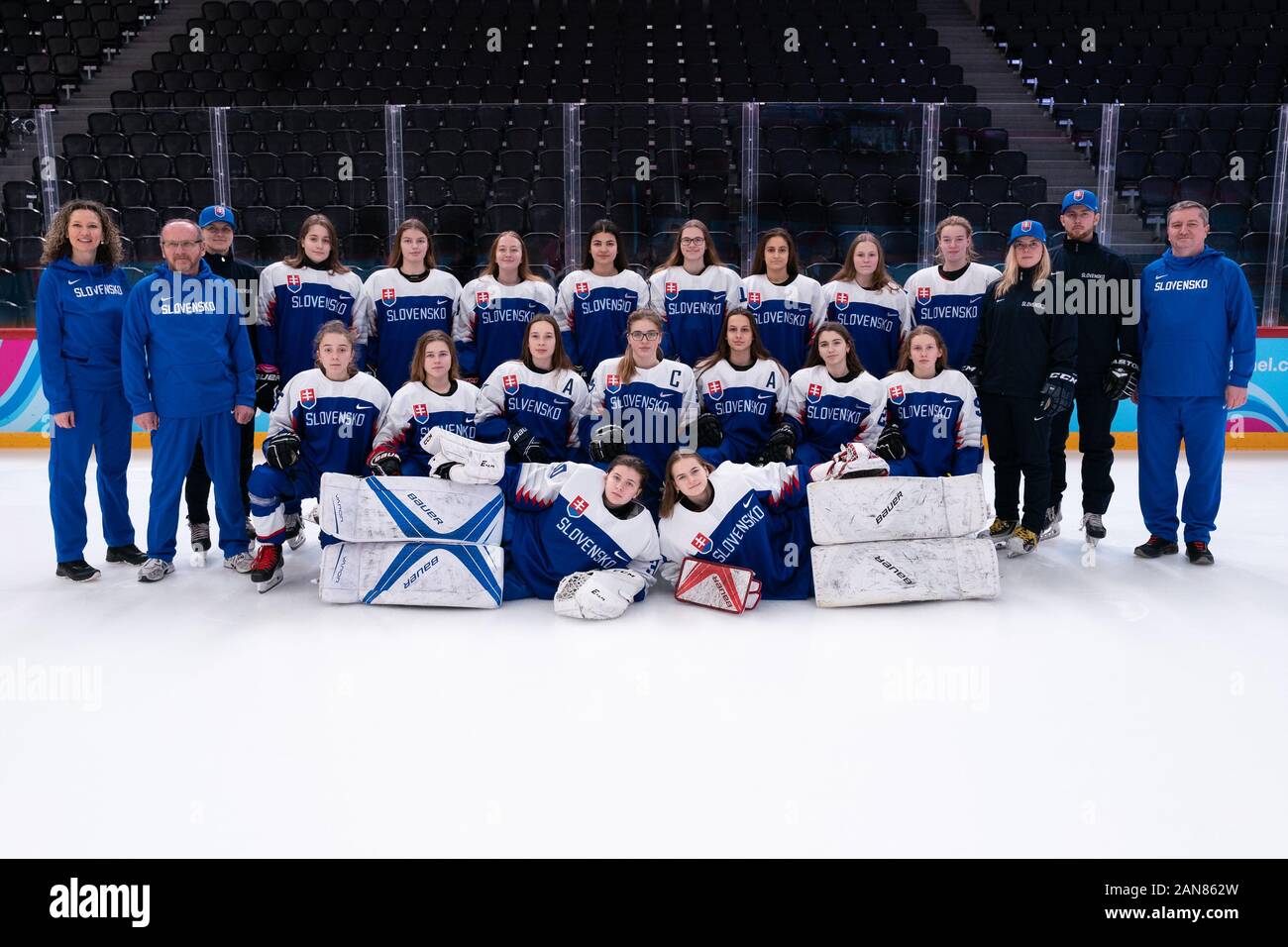 16.01.2020, Losanna, Vodese Arena, Olimpiadi della Gioventù, Ice Hockey Femminile, Team Svizzera - Foto Stock