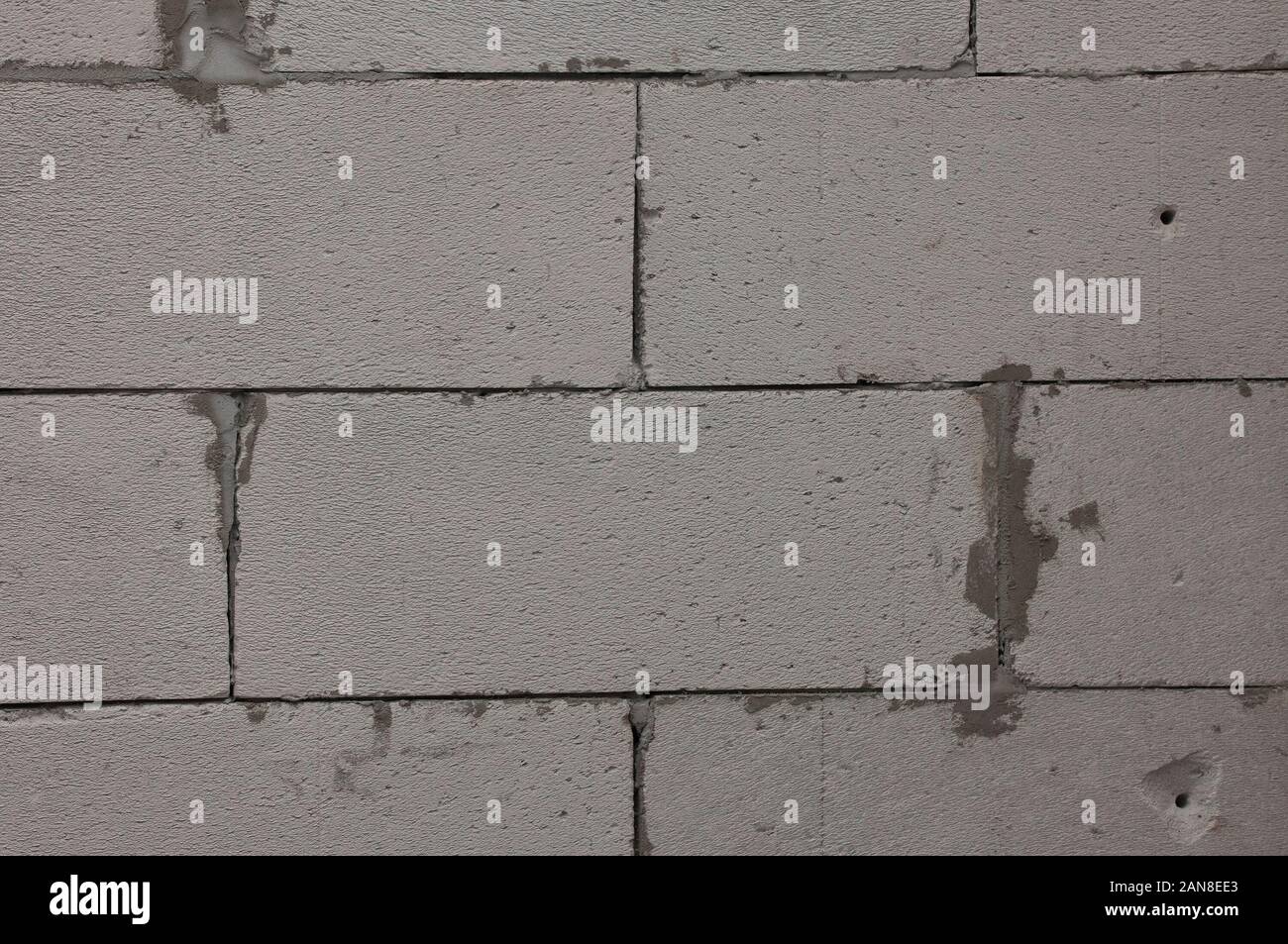 Acc di mattoni o blocchi in casa di nuova costruzione Foto Stock