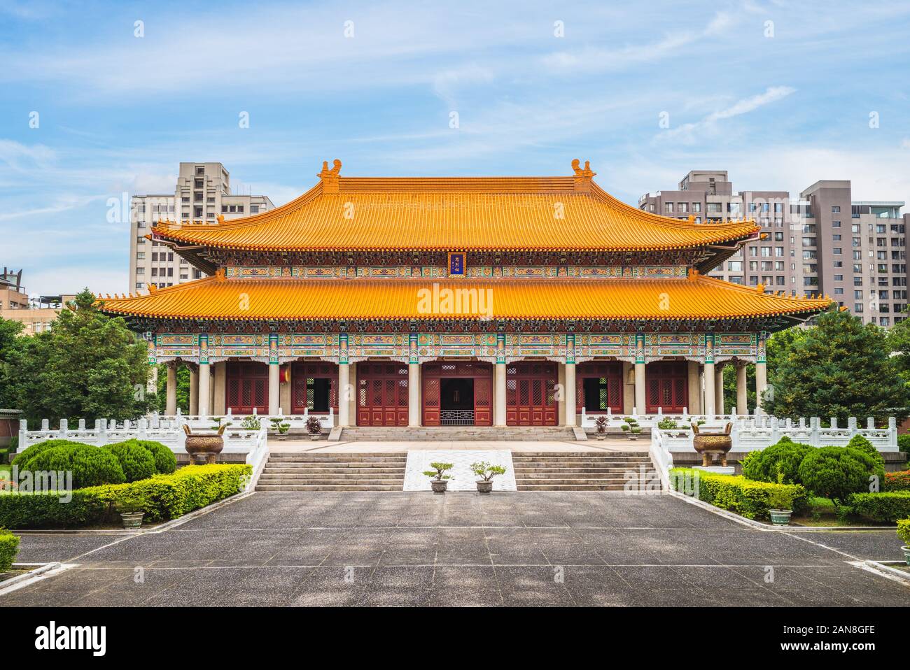 Sala principale di il santuario dei Martiri in Taichung, Taiwan Foto Stock