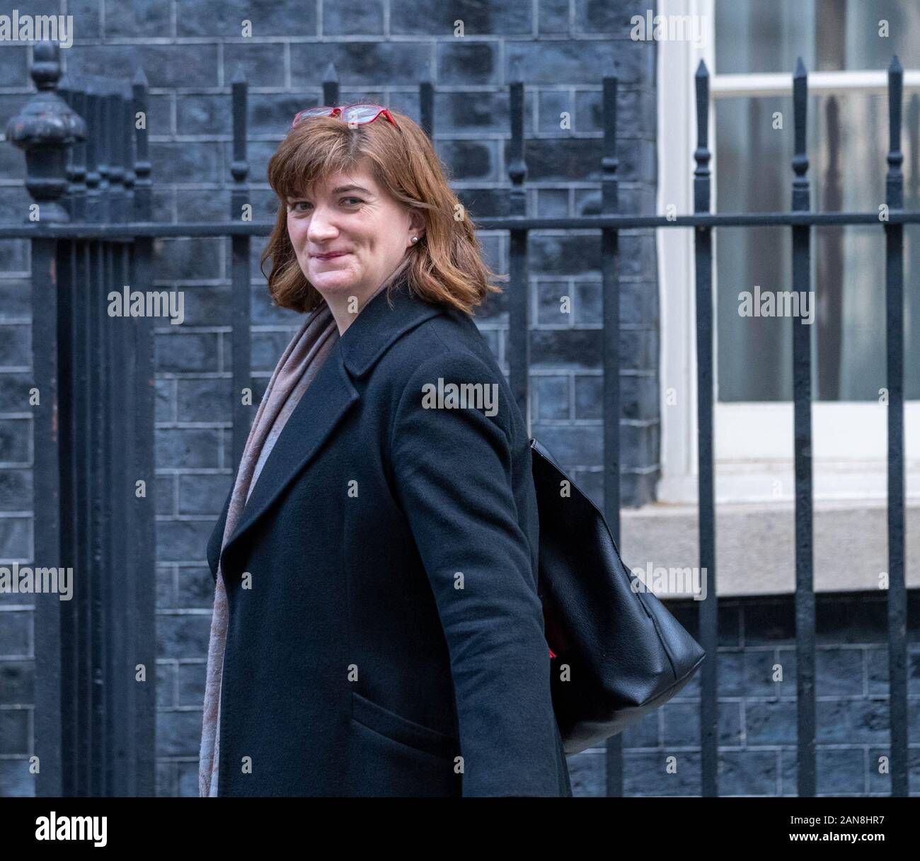 Londra REGNO UNITO 16 Gennaio 2020,Nicky Morgan Cultura Segretario lascia 10 Downing Street, Londra Credit Ian Davidson/Alamy Live News Foto Stock