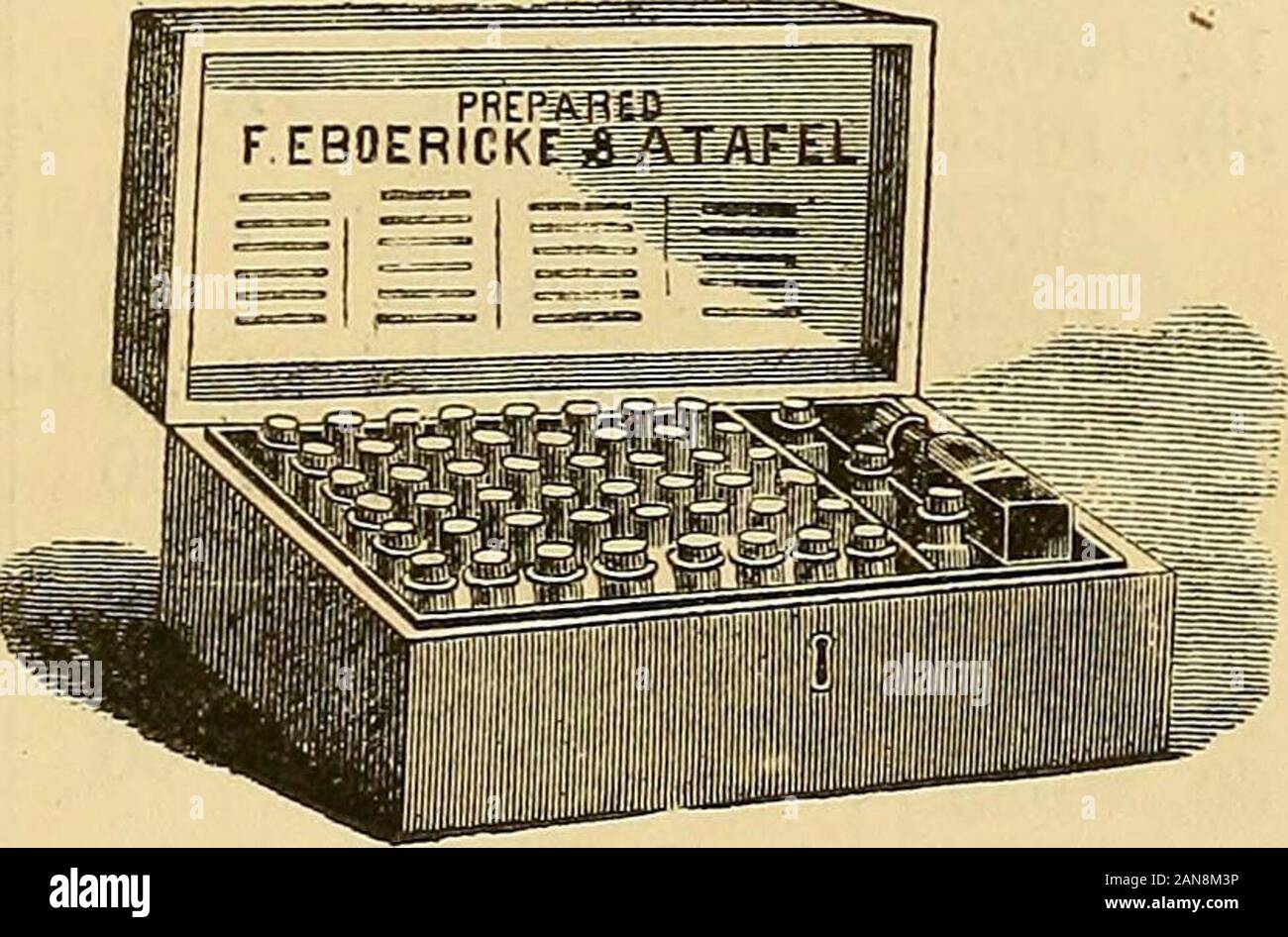 Medico del catalogo e il prezzo corrente del homoepathic medicine e libri, strumenti chirurgici e altri articoli inerenti ad un medico il vestito .. . No. 7. Una comoda tasca custodia di 27 fiale, corked $2 50 riempito con farmaci, compresi Malans Guida o Morgans Libro di testo 4 00. Jfo. 10. Una custodia elegante di 48 piccole e 4 fiale di grandi dimensioni, corked $3 50 riempito con farmaci 6 00 r 42 ^odd casi. La piegatura-, realizzati con i migliori Turchia Marocco, sia con il pollice Catchor Tuck, come desiderato. La fiale montato con cautela e tappate. N.B.-se non è niente di speciale è citato i casi con il pollice catture saranno Foto Stock