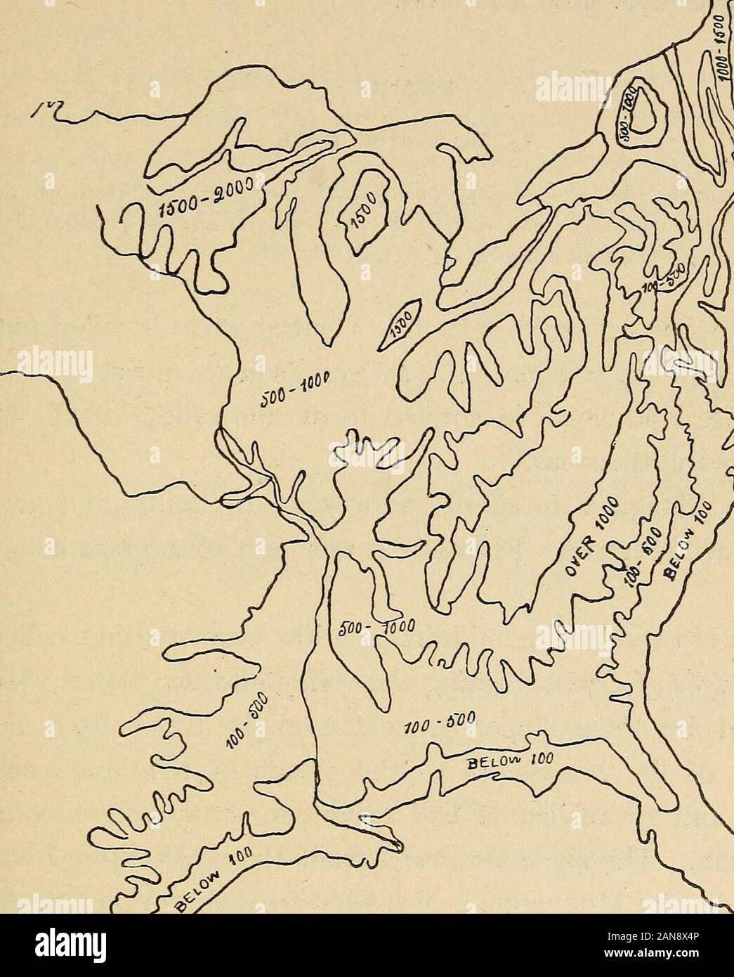 Metodi e Aids in geografia : per l'uso di insegnanti e scuole normali . ak; le valli e molte delle insenature adiacenti vengono cancellati, andinhabited da un sano e felice e la gente ospitale. È ricca di paesaggi inpicturesque, fiumi romantici, rigogliose foreste, majesticmountain altezze e le valli di squisita bellezza. - Cuore di theAlleghanies, p. I2. Le elevazioni di confronto della metà orientale di theUnited membri sono chiaramente indicati da una mappa di contorno comead esempio è mostrato in Fig. 58. I confronti. APPALACHIAN. Montagne Rocciose. A lungo. Ampia. Continua. Molto alta. 18.000 piedi. Altipiani e parchi Foto Stock