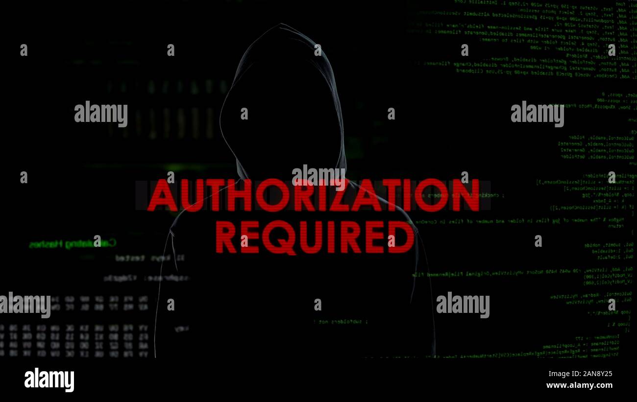 Richiesta di autorizzazione al fallito tentativo di hacking sulla casella di posta elettronica, anonimo Foto Stock