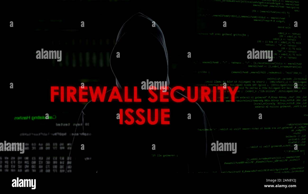 Firewall per la sicurezza problema, fallito tentativo di infettare il computer con virus Foto Stock
