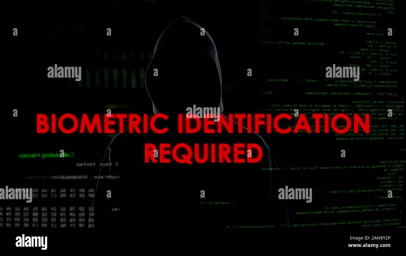 Identificazione biometrici richiesti, fallito tentativo di hacking sul conto Foto Stock