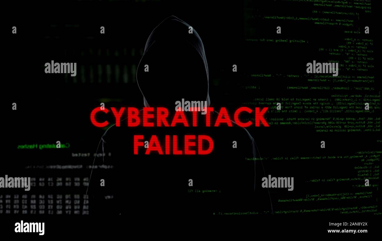 Cyberattack non riuscito tentativo non riuscito di hack server, criminale deluso Foto Stock