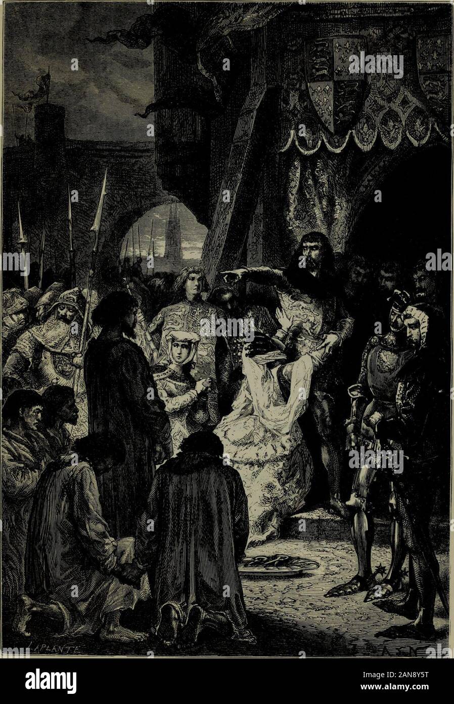 Una storia popolare della Francia : fin dai primi tempi . ^, trattenere la tua ira;Hai fama per la dolcezza e la nobilità; essere lieti todo nulla per cui esso può essere diminuita ; se non avete pityon yonder folk, tutti gli altri potranno dire che è stata una grande crudeltà onyour parte di mettere a morte questi sei onorevole borghesi, che oftheir propria libera volontà si sono messi a vostra misericordia di savethe altri. Il re gnashed i suoi denti, dicendo, Sir Walter,tenere la vostra pace; fategli recuperare qua il mio headsman ; il peo-ple di Calais sono stati la morte di tanti miei uomini che itis ma soddisfare che yon borsisti die Foto Stock