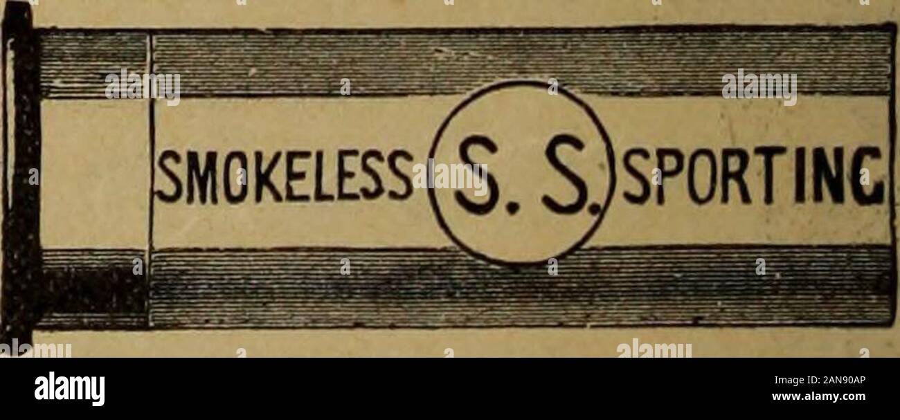 Merchandising Hardware Gennaio-Giugno 1897 . Le prove eseguite da ELEY BROS, andROD & pistola. Record senza eguali. Velocità : a 21K cantieri, ior268 piedi per secondo.. 43 87272 molto in eccesso rispetto a qualsiasi altra polvere-Nitro o nero. Pattern 233. Pad penetrate (Eleys speciale) 30-6. Pressioni 2-17 tonnellate soltanto. Tutti i problemi futuri effettuati a questo standard. Fucile senza fumo e polveri a revolver. (SR)Rifleite per Martini-Henry e simile foro grande fucili;anche per punt pistole. ?Jr per Lee Metford e altri 0 0 Magazine e fucili sportivi, 236 a 315 calibro, Rifl^ir** un C/" per sportivi, Express e Mili-rvlIlCUC 4jU. tary Foto Stock